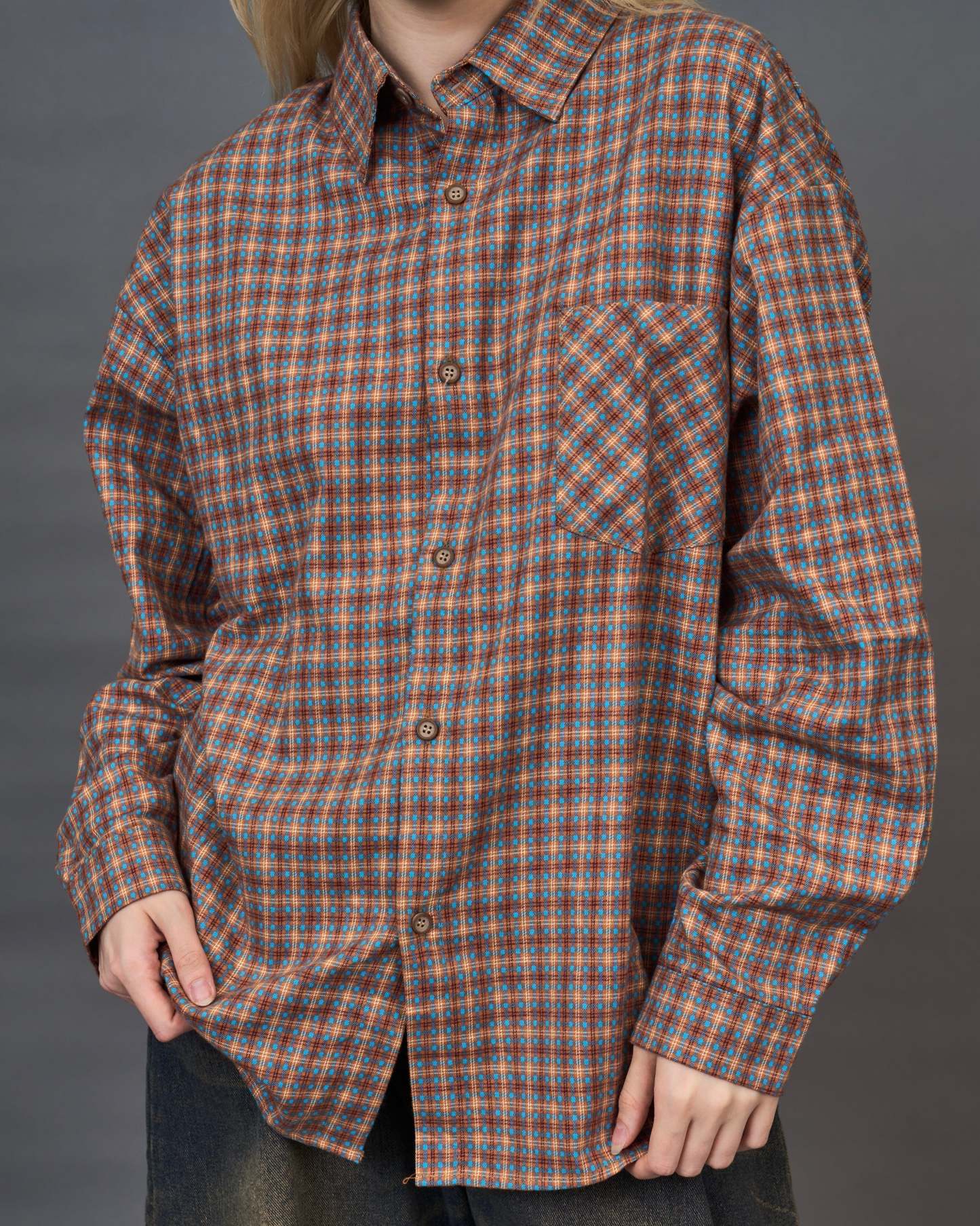 Check Pattern Regular Collar Shirt SL0044