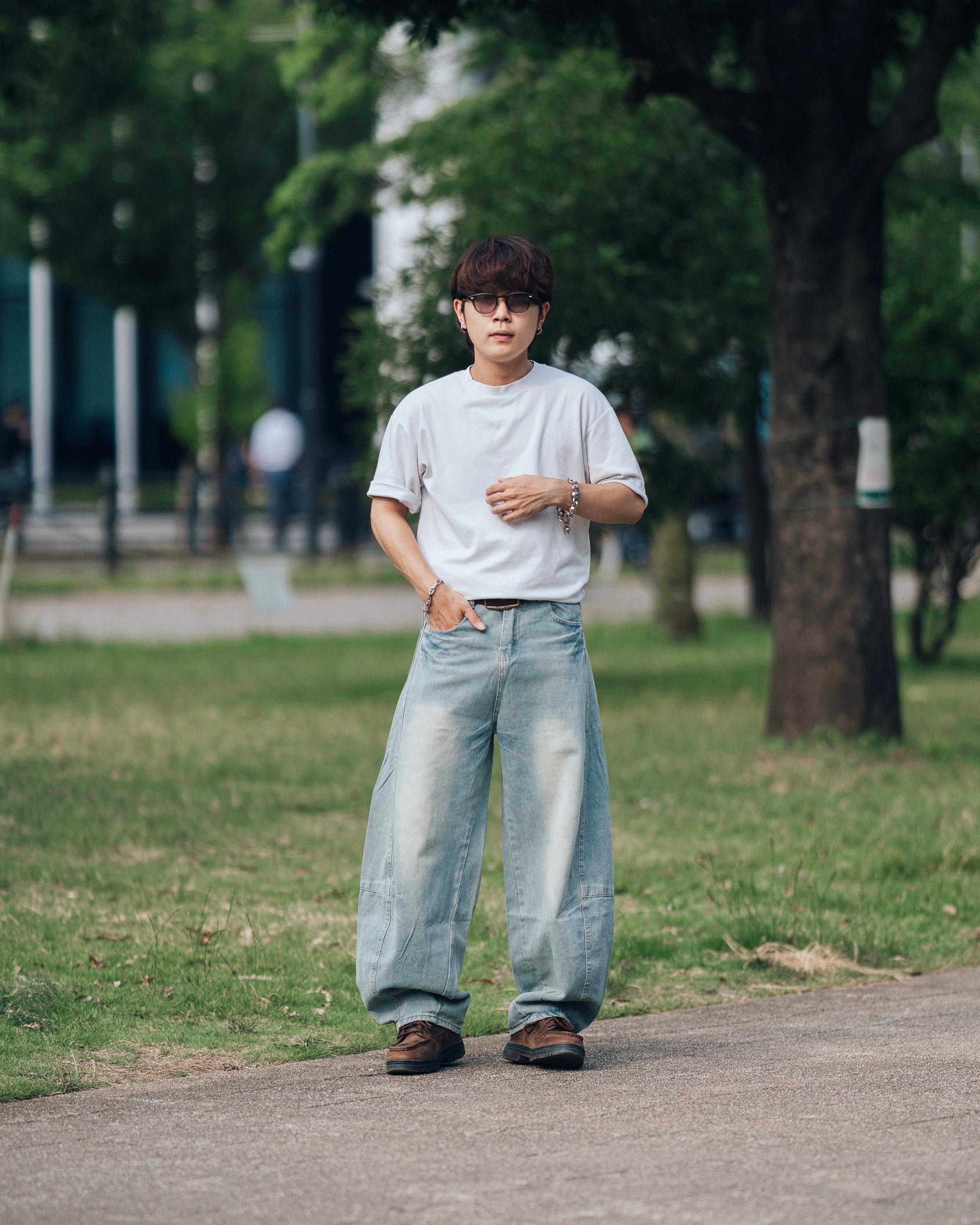 Loose Bomber Shell Jeans SL1039