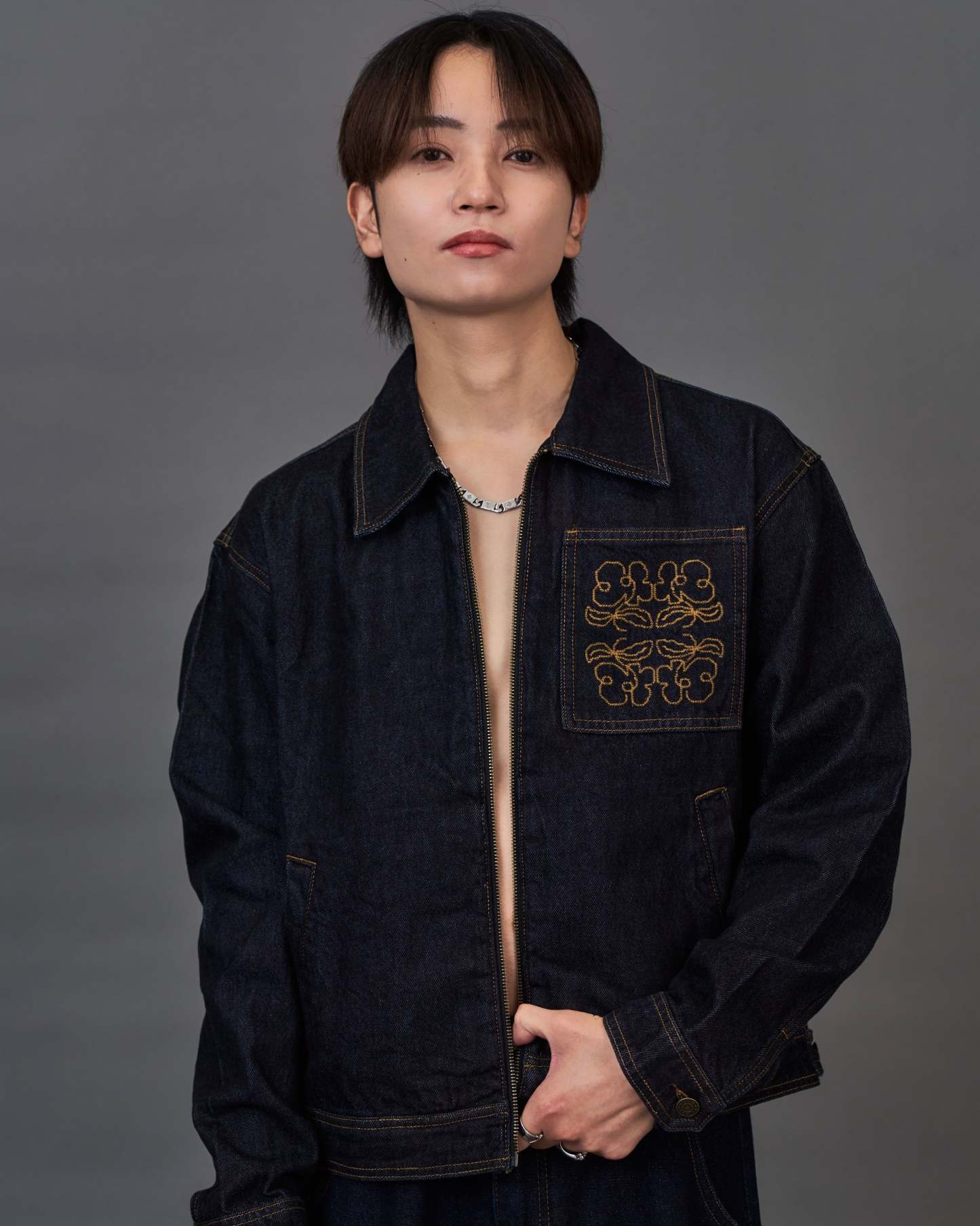 Set-up Compatible Embroidery Denim Jacket SL0050