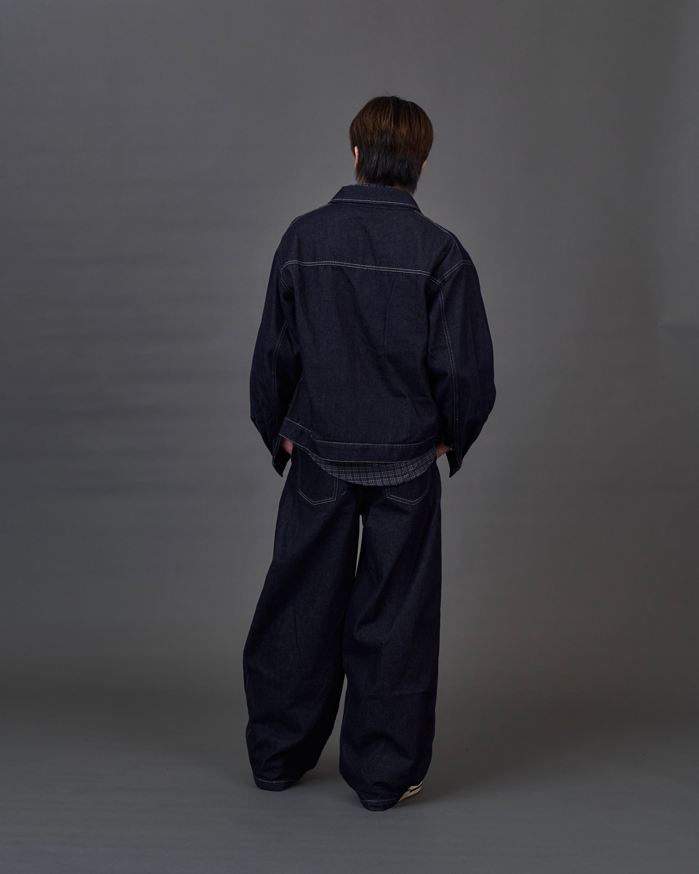 Set-up Compatible Contrast Stitch Denim Jacket SL0058