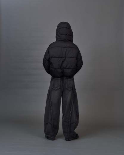 Distressed Black Wide Denim SL0072