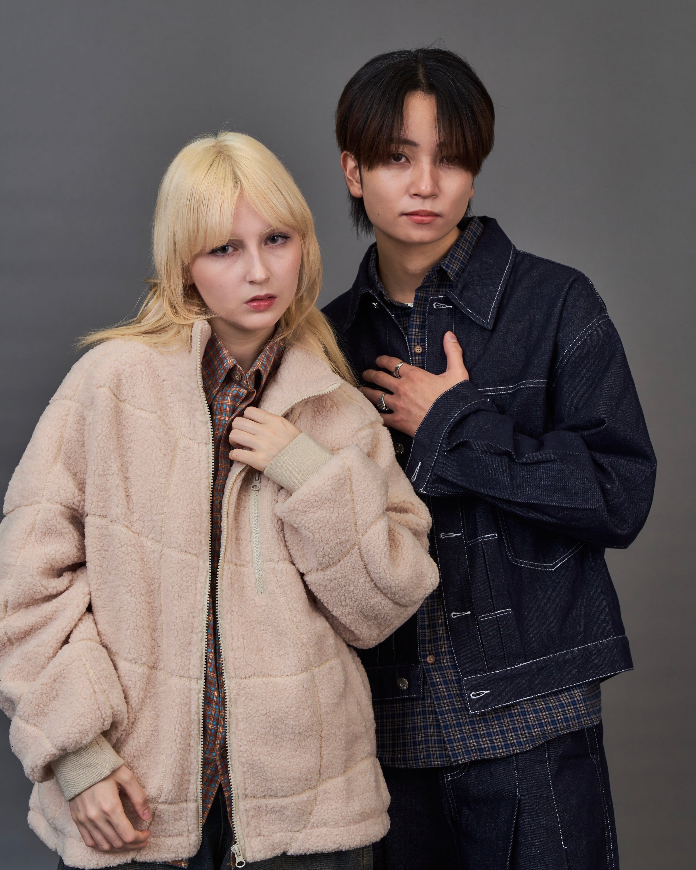 Set-up Compatible Contrast Stitch Denim Jacket SL0058