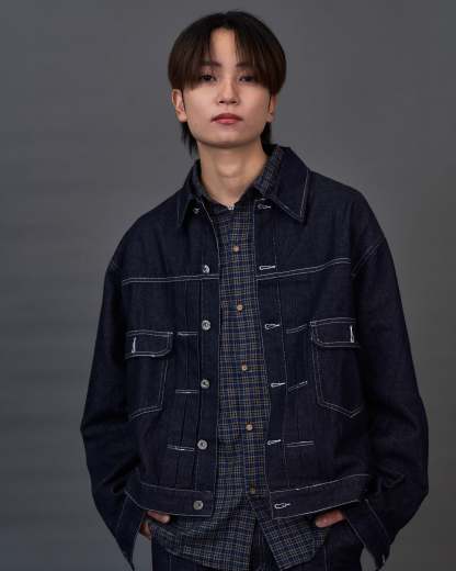 Set-up Compatible Contrast Stitch Denim Jacket SL0058