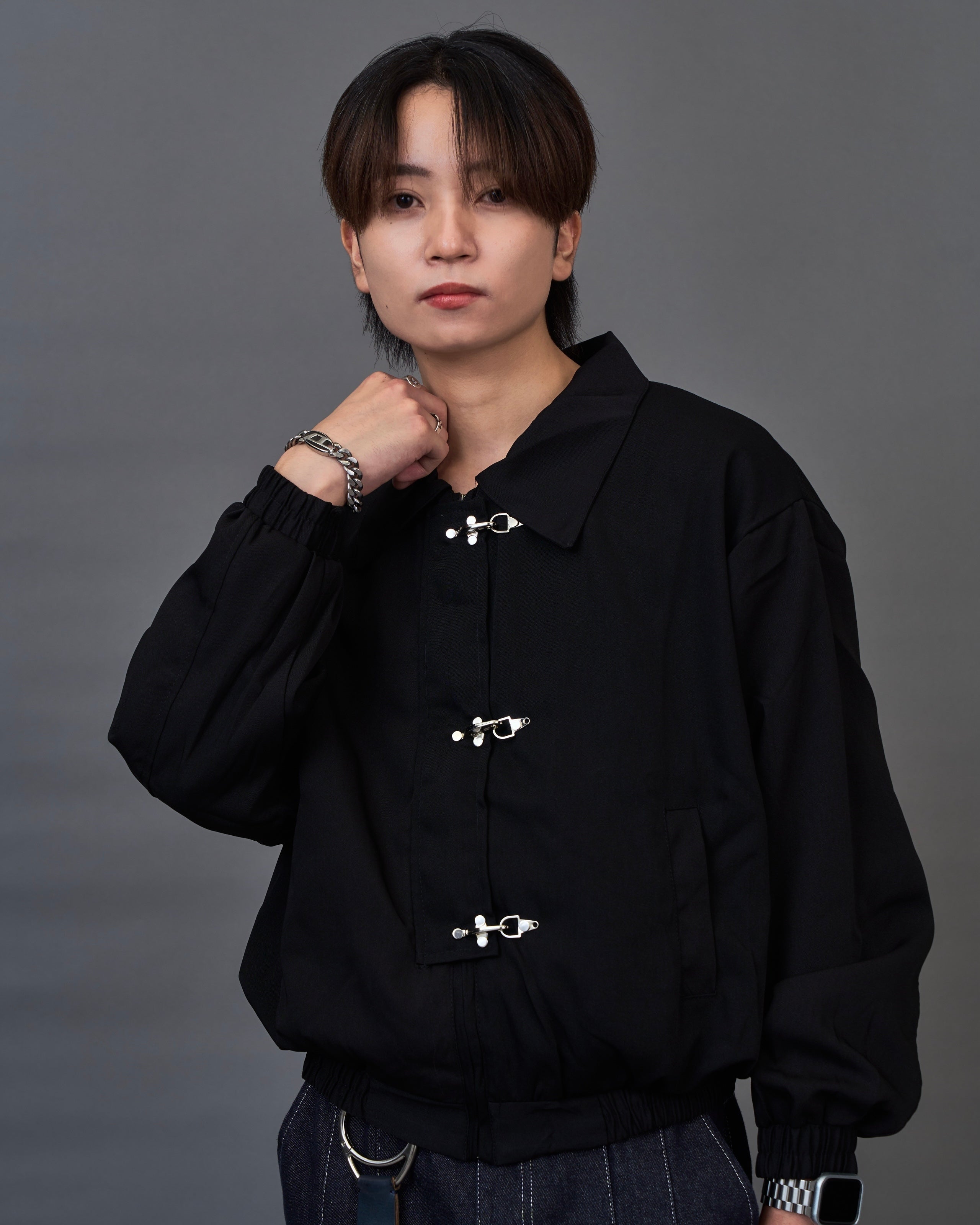 Metal Hook Cropped Blouson SL0060