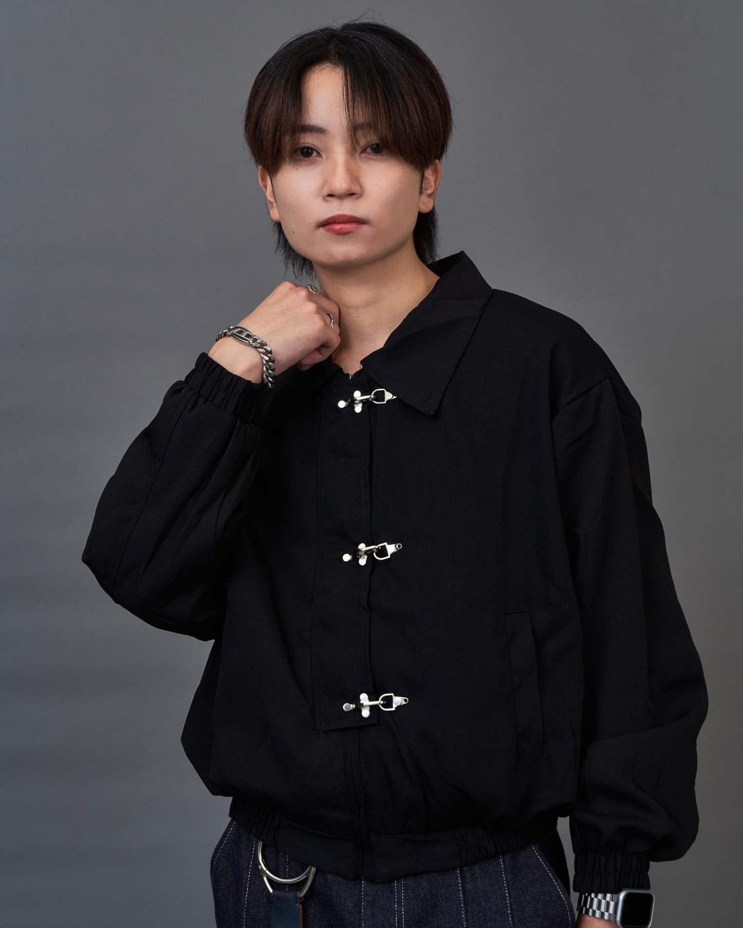 Metal Hook Cropped Blouson SL0060