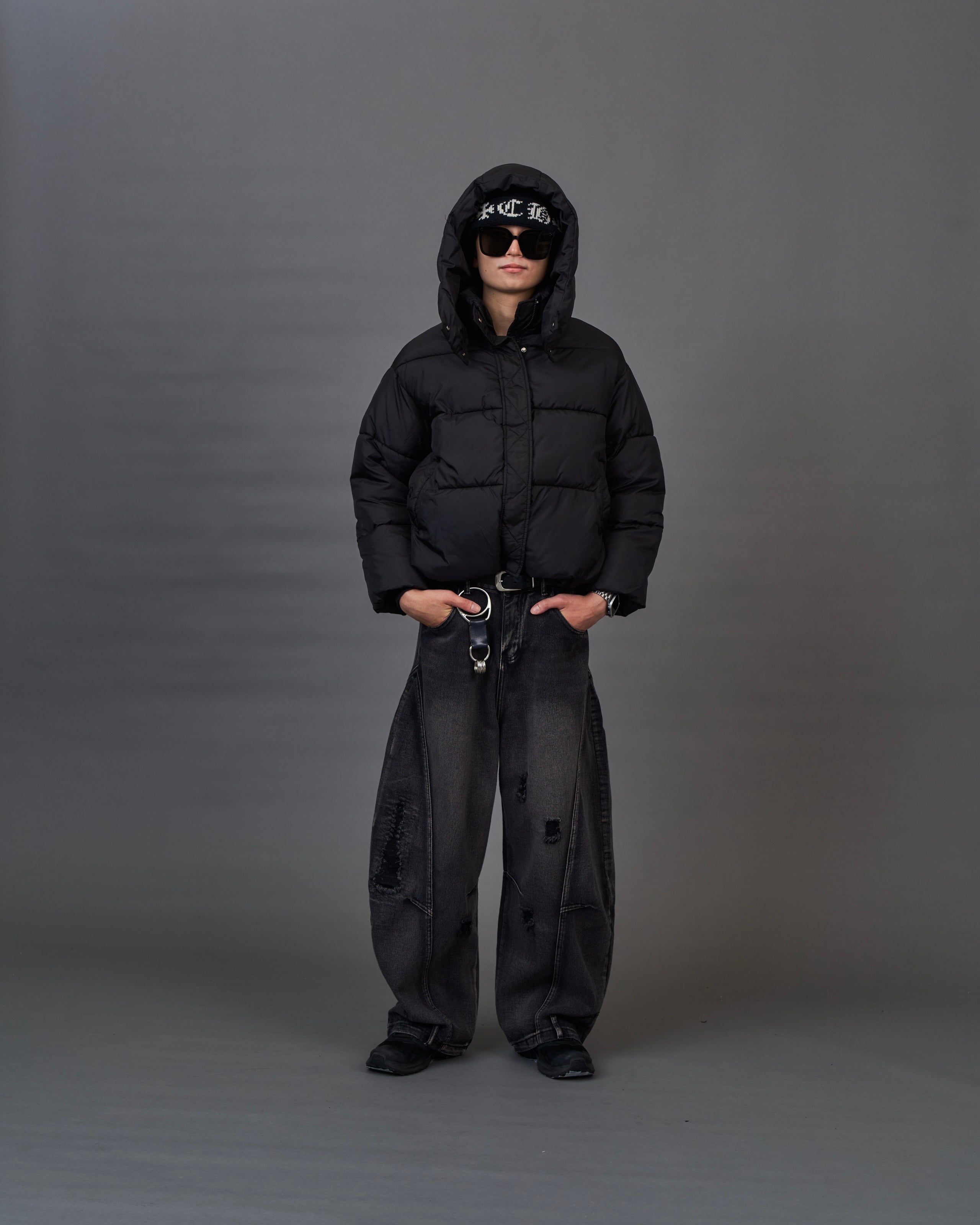 Distressed Black Wide Denim SL0072