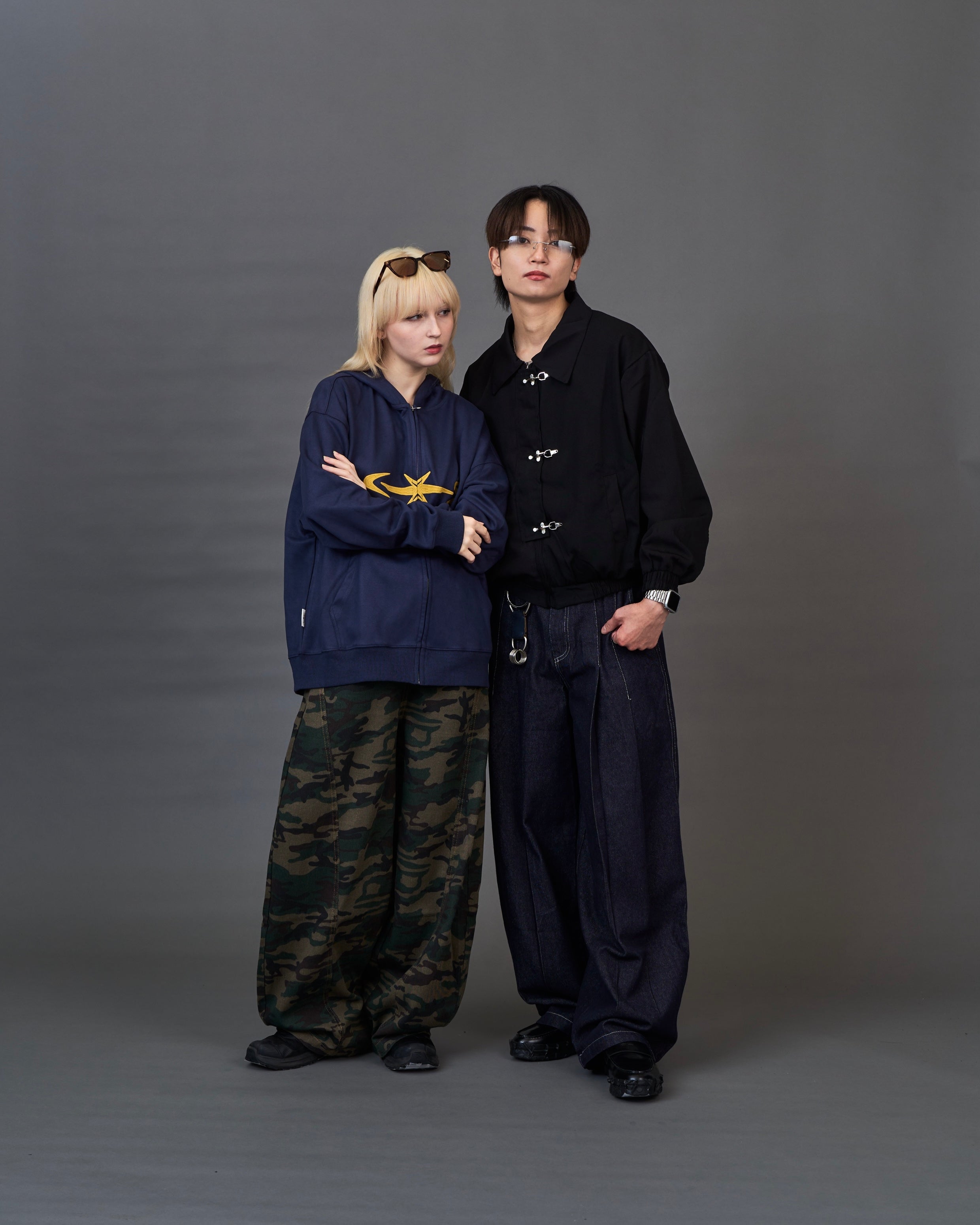 Set-up Compatible Contrast Stitch Denim Jacket / Stitch Line Denim Pants SL0049