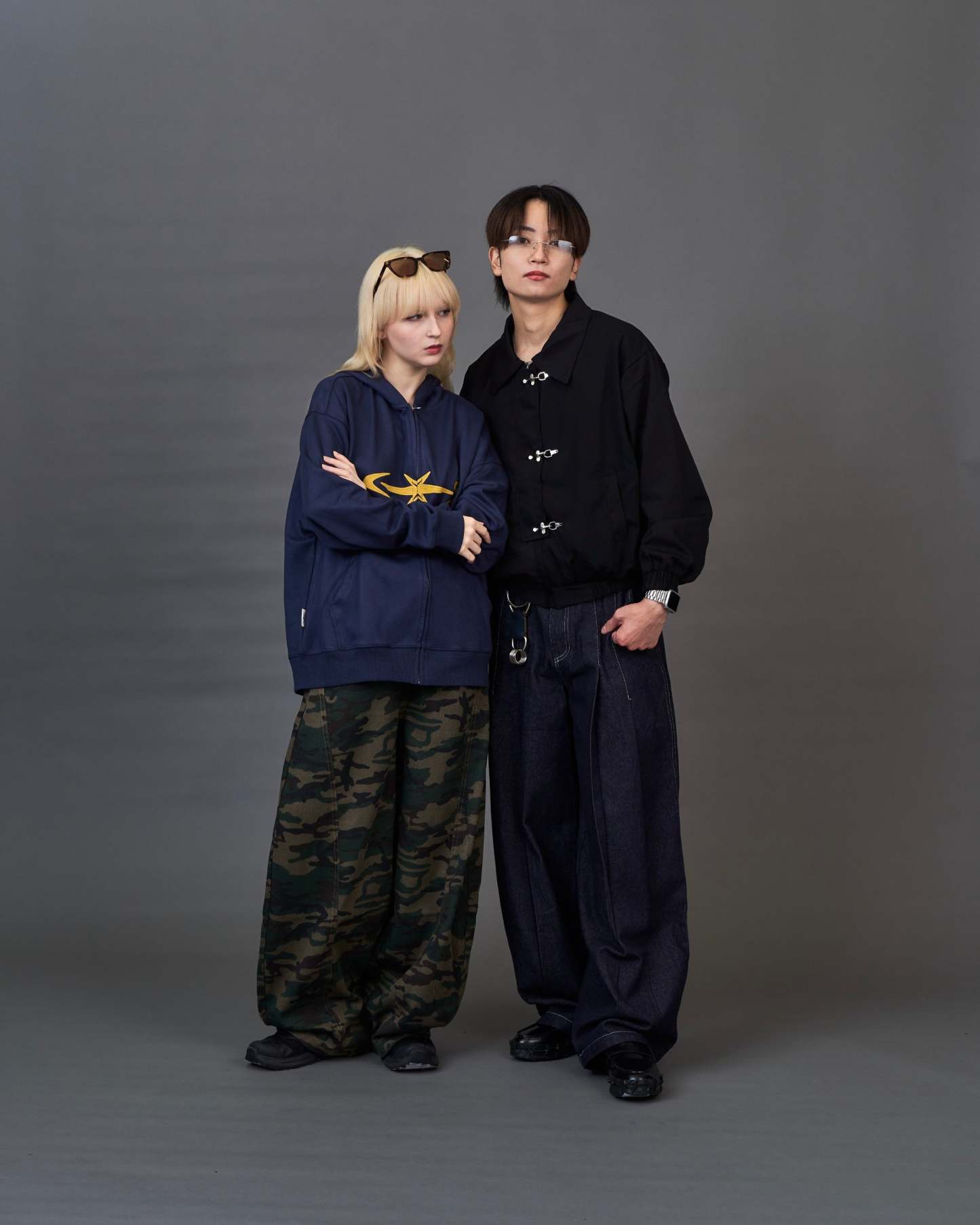 Set-up Compatible Contrast Stitch Denim Jacket / Stitch Line Denim Pants SL0049