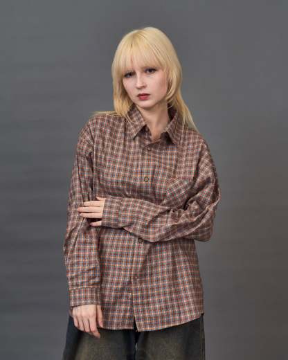 Check Pattern Regular Collar Shirt SL0044