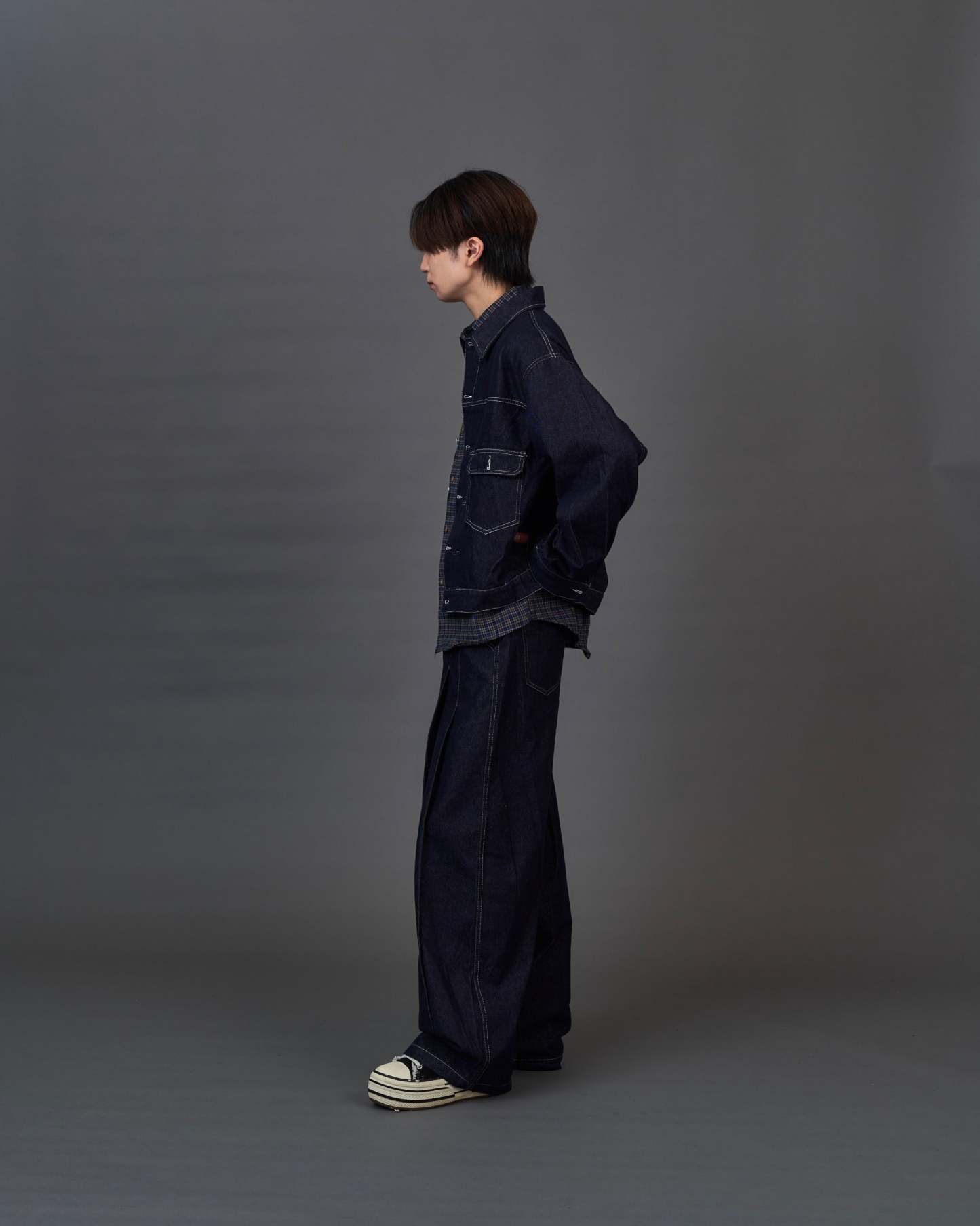 Set-up Compatible Contrast Stitch Denim Jacket SL0058