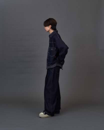 Set-up Compatible Contrast Stitch Denim Jacket SL0058