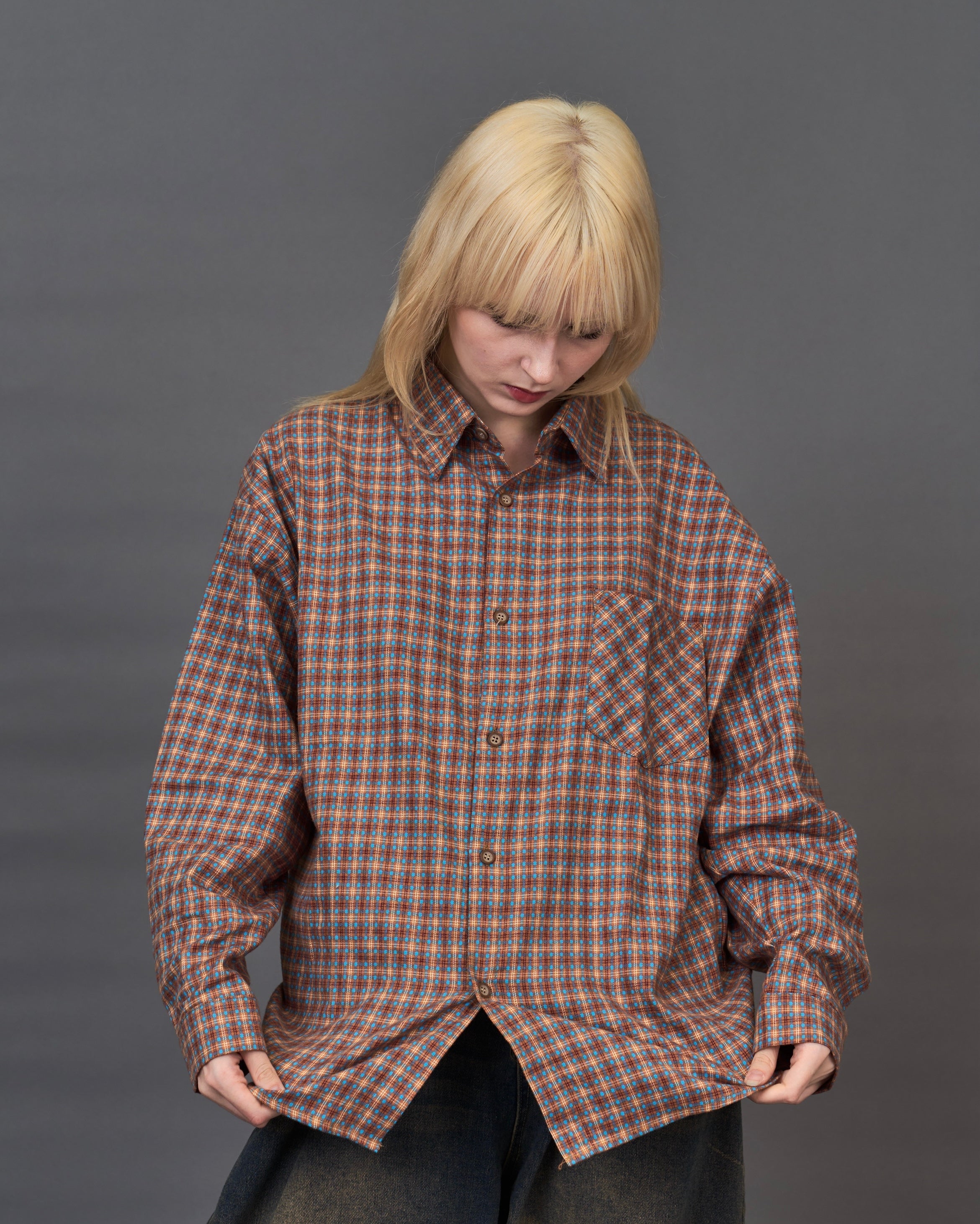 Check Pattern Regular Collar Shirt SL0044