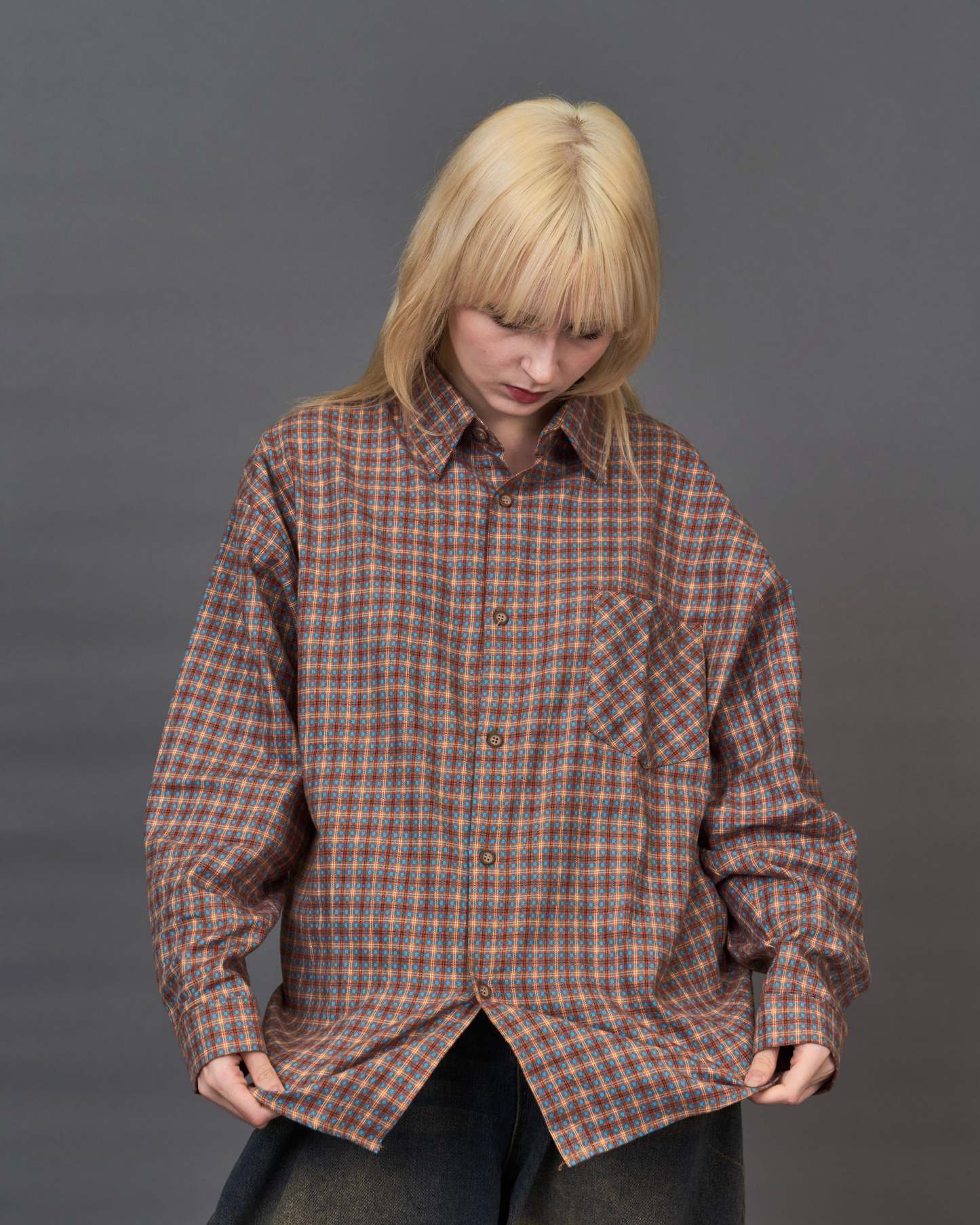 Check Pattern Regular Collar Shirt SL0044