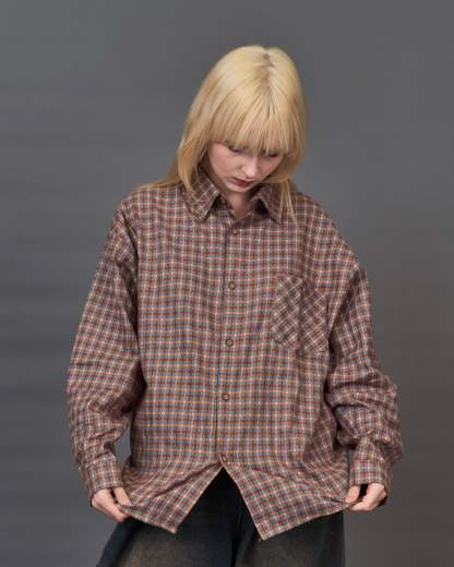 Check Pattern Regular Collar Shirt SL0044