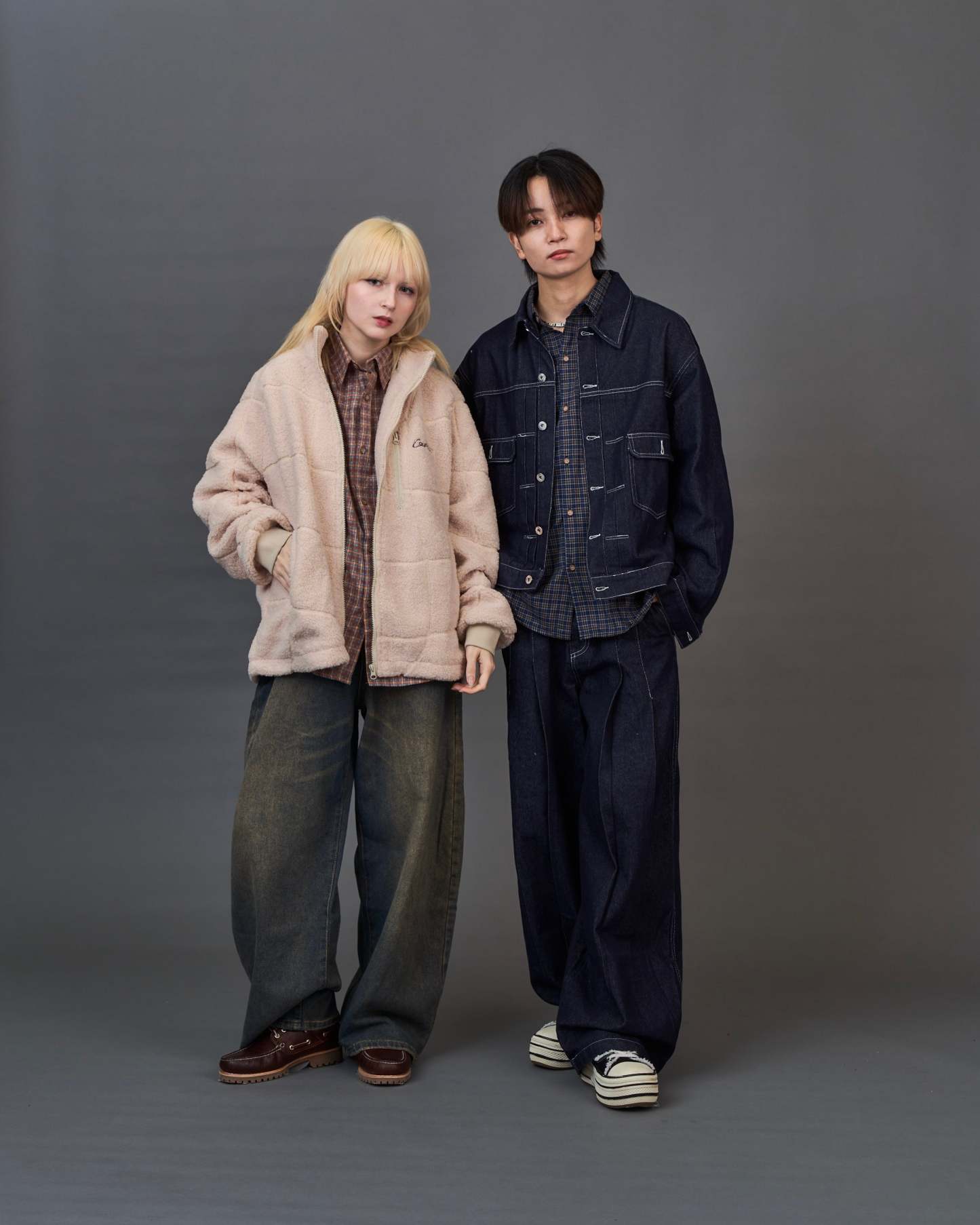 Set-up Compatible Contrast Stitch Denim Jacket SL0058