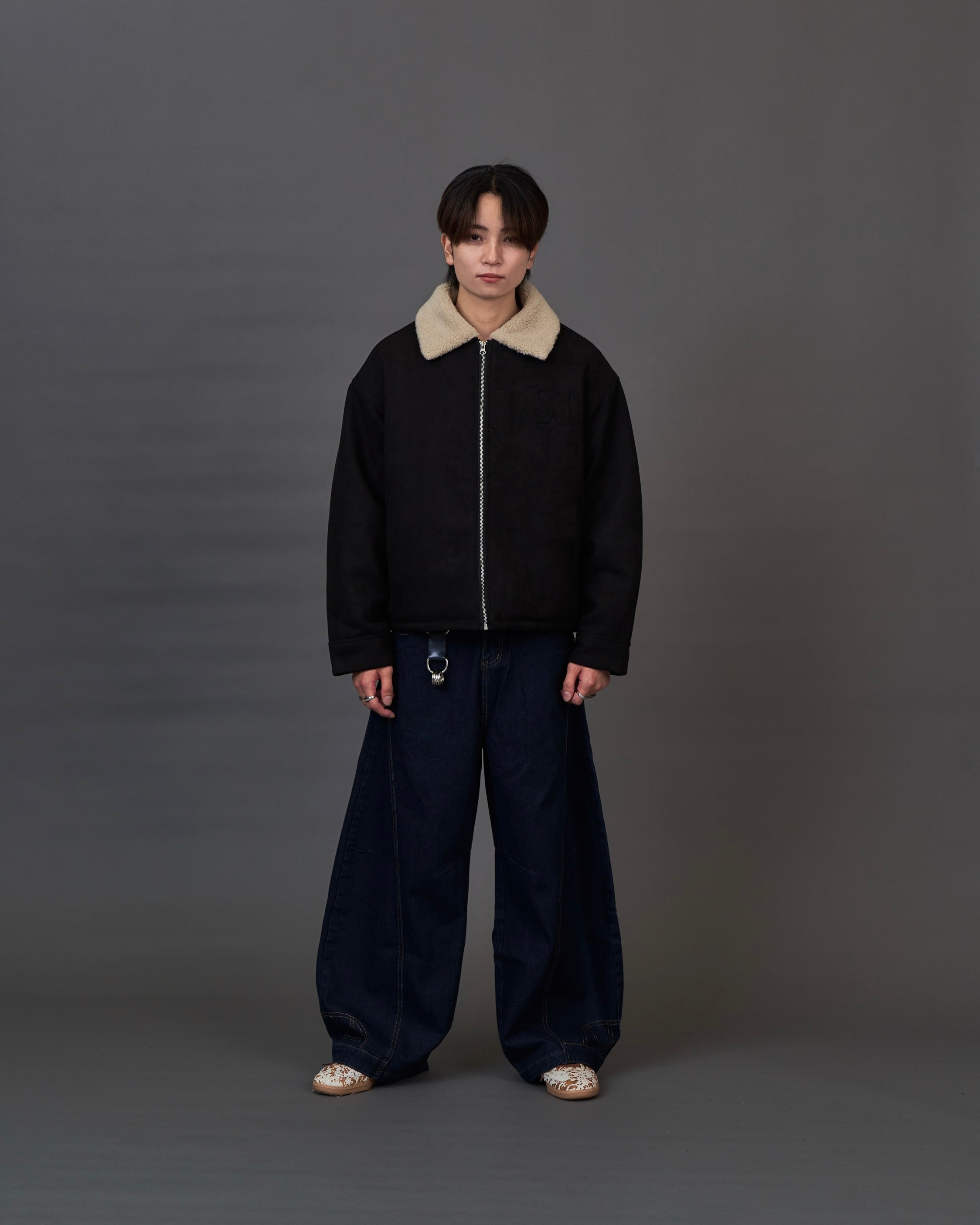 Shearling Collar Suede Blouson SL0055