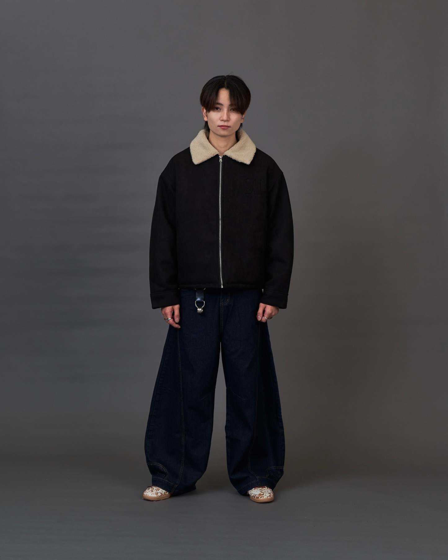 Shearling Collar Suede Blouson SL0055