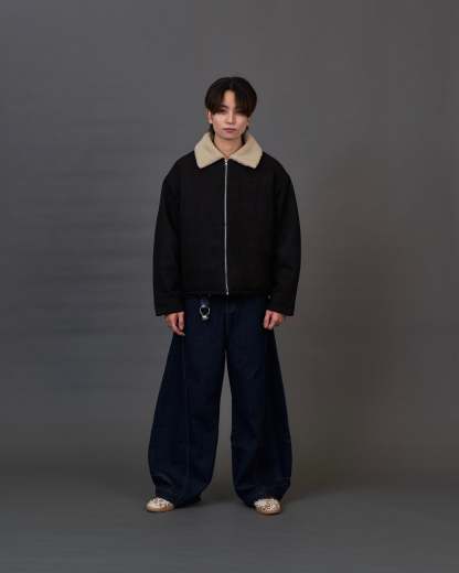 Shearling Collar Suede Blouson SL0055