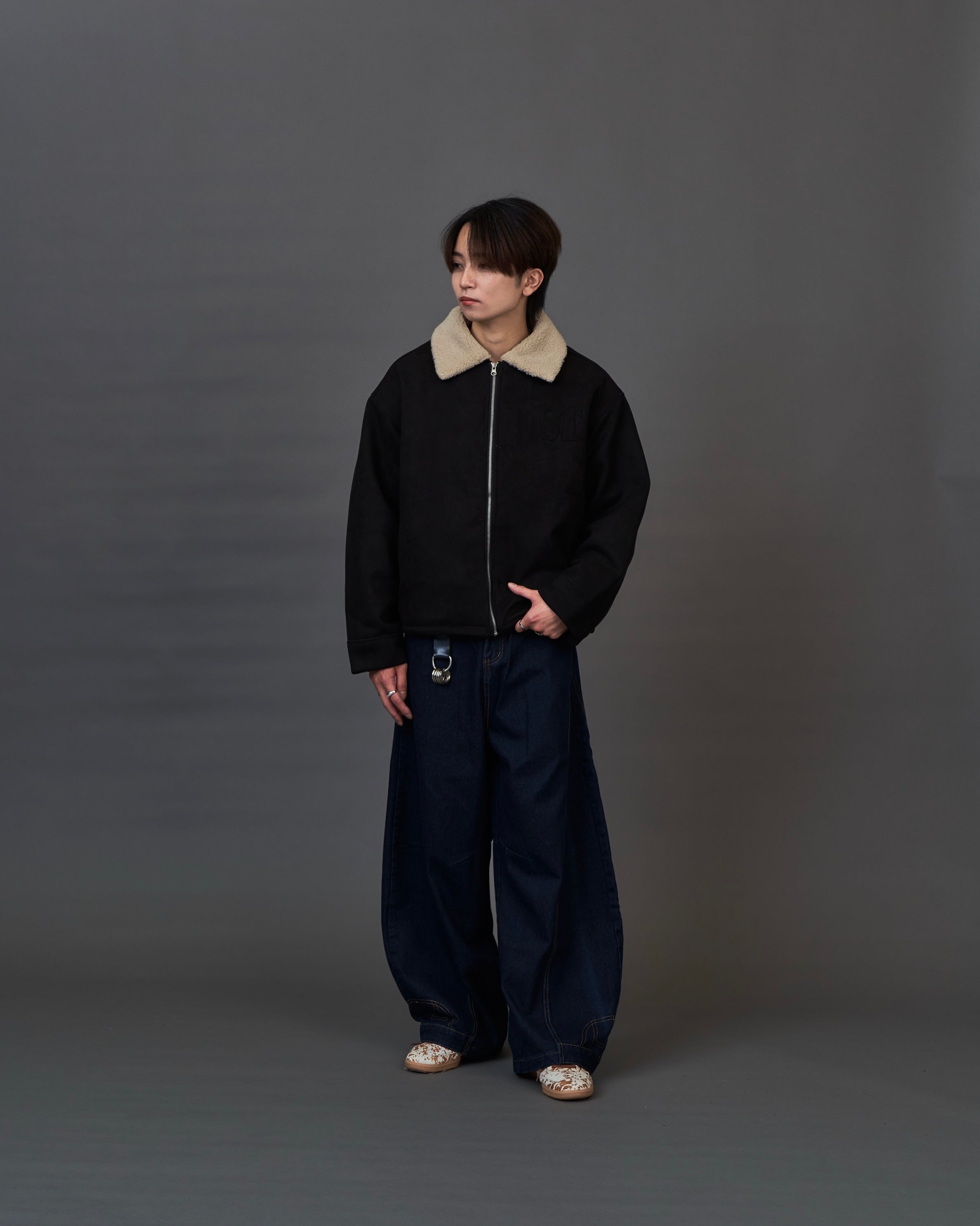 Shearling Collar Suede Blouson SL0055