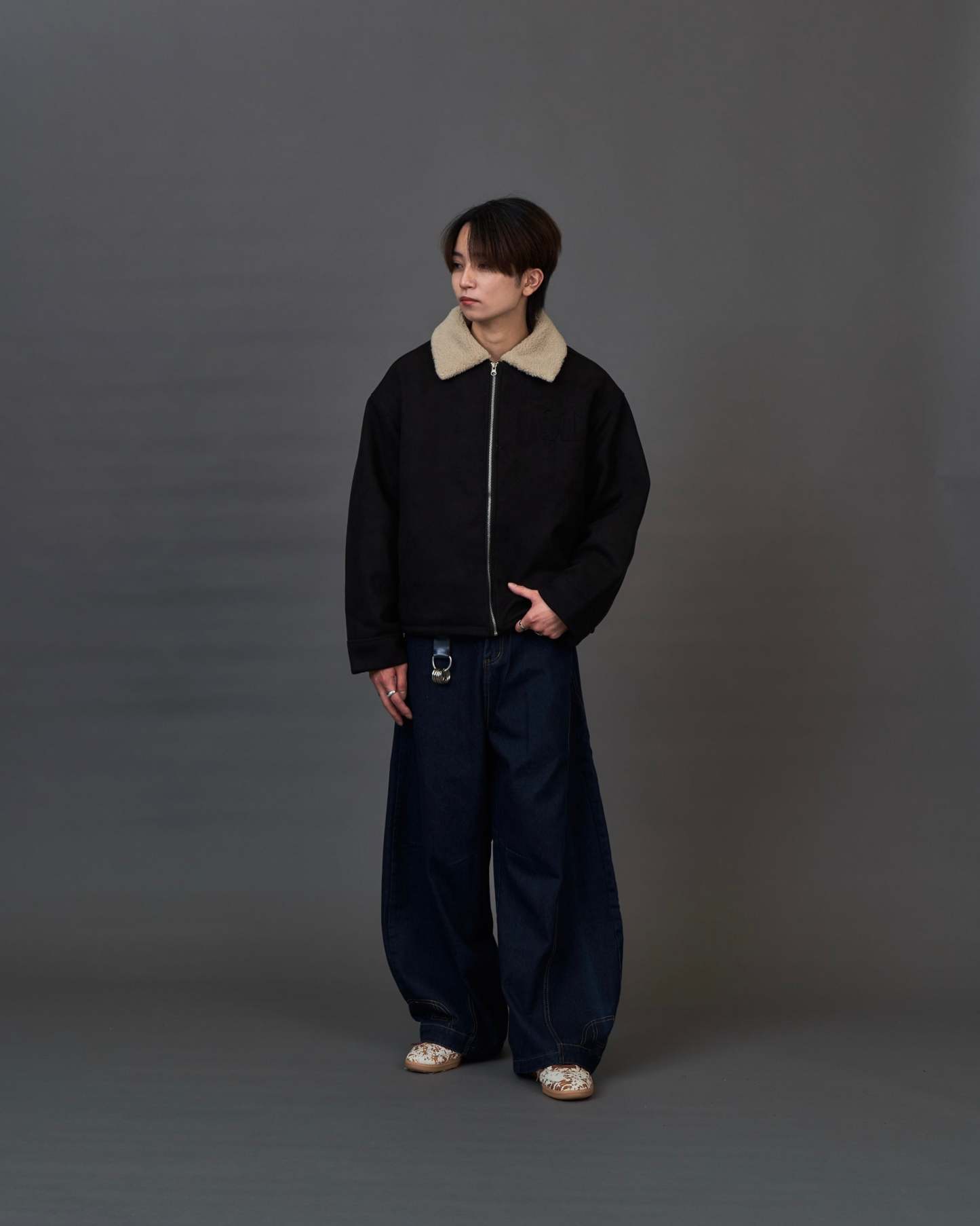 Shearling Collar Suede Blouson SL0055