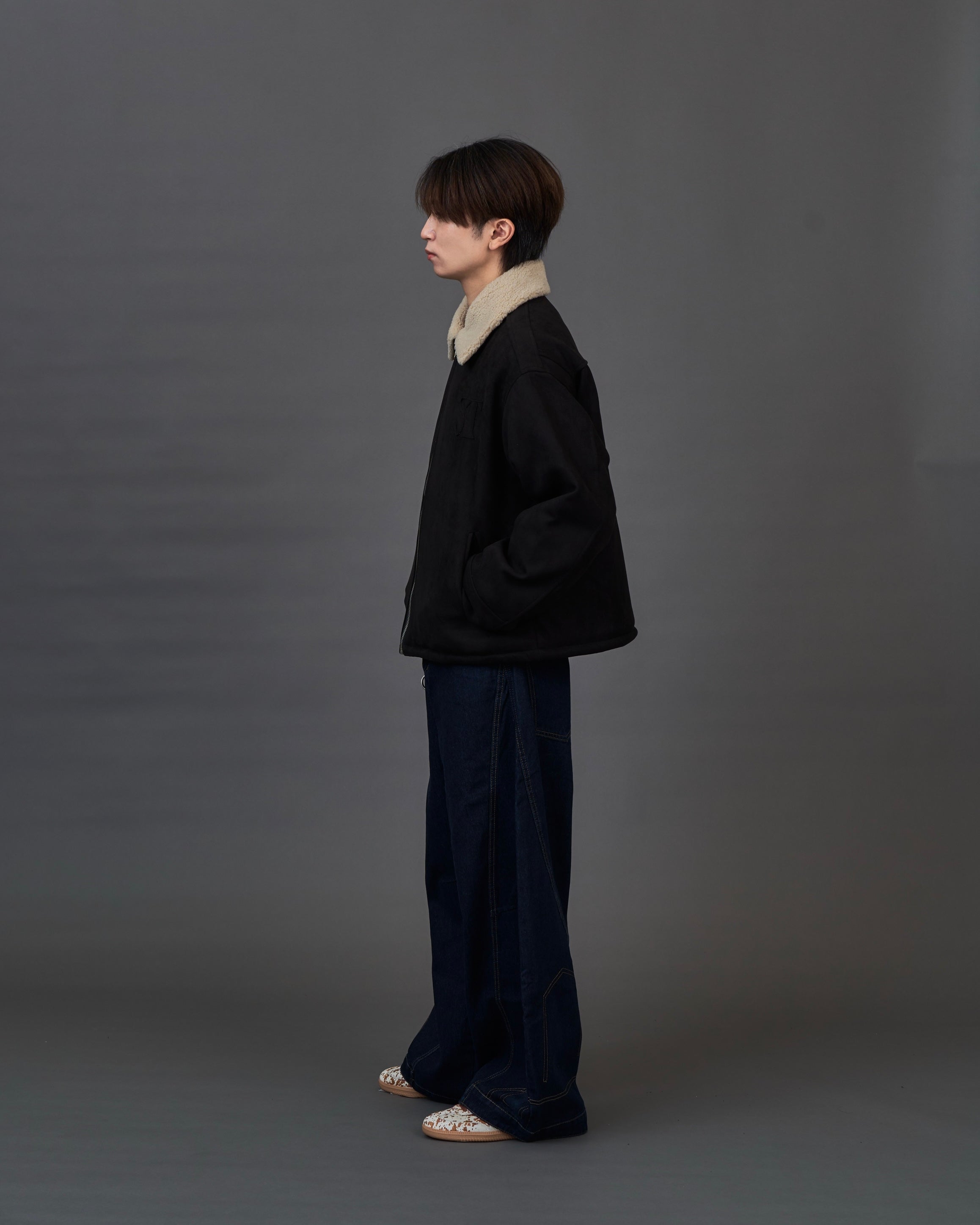 Shearling Collar Suede Blouson SL0055