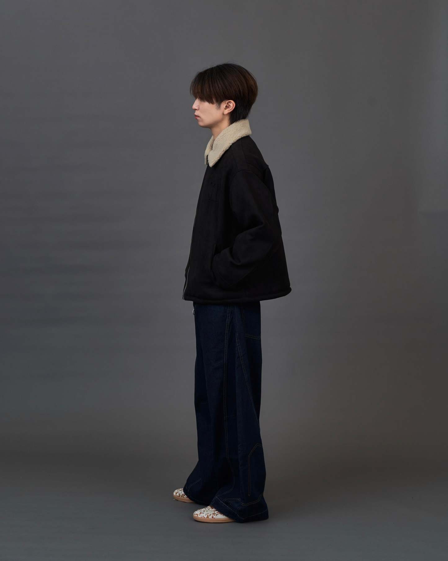 Shearling Collar Suede Blouson SL0055