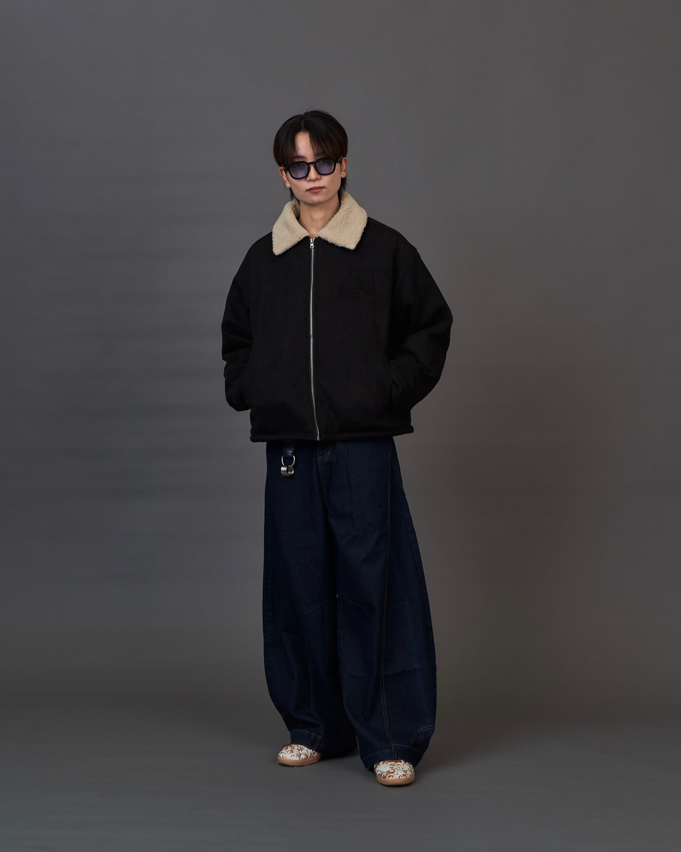 Shearling Collar Suede Blouson SL0055