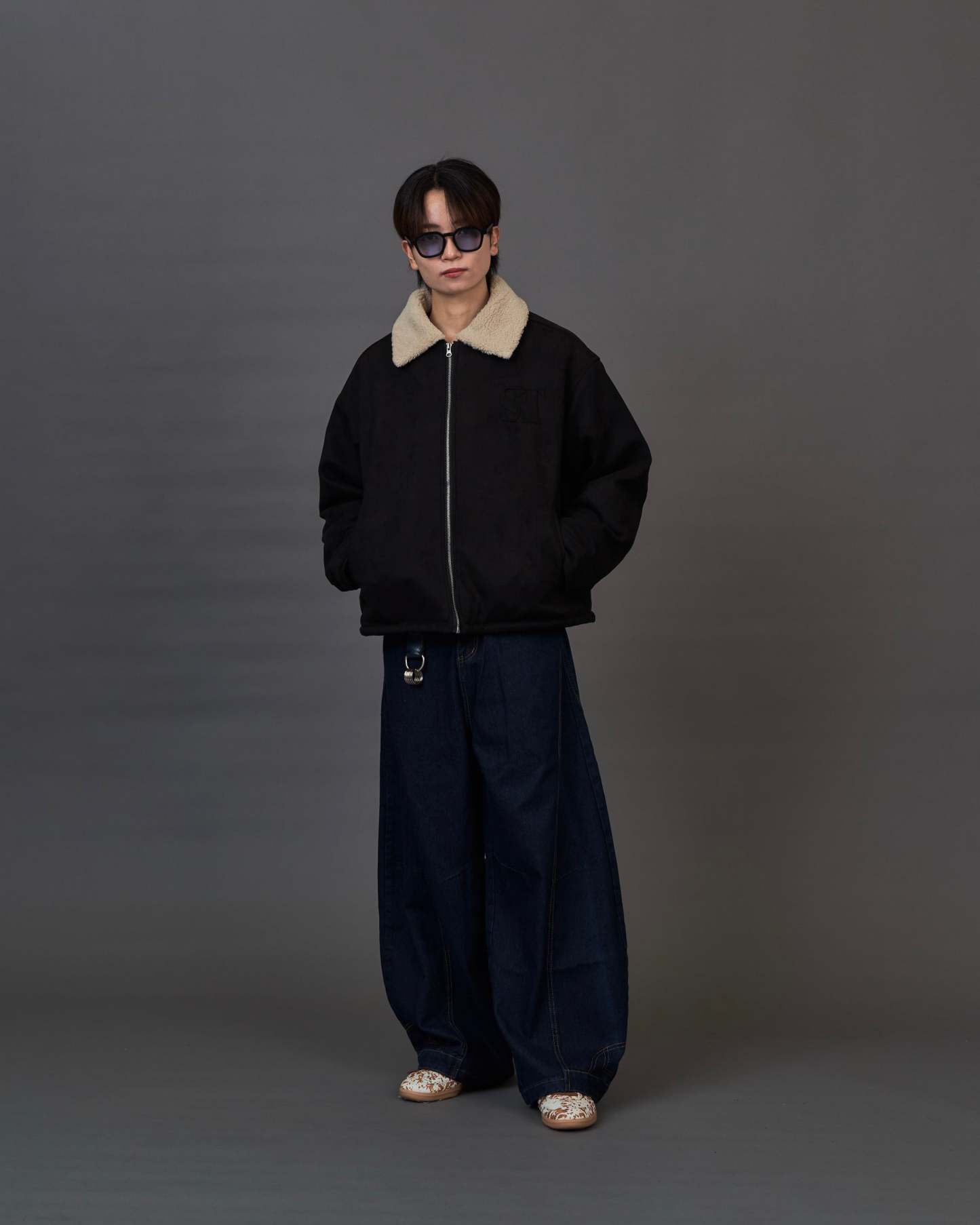 Shearling Collar Suede Blouson SL0055