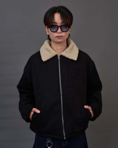 Shearling Collar Suede Blouson SL0055