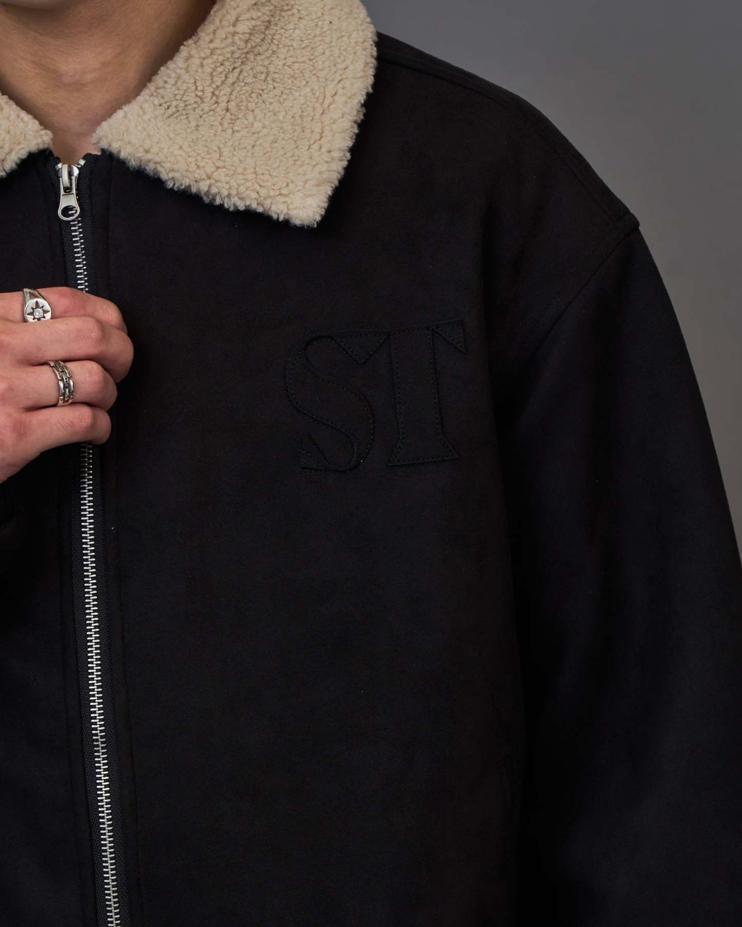 Shearling Collar Suede Blouson SL0055