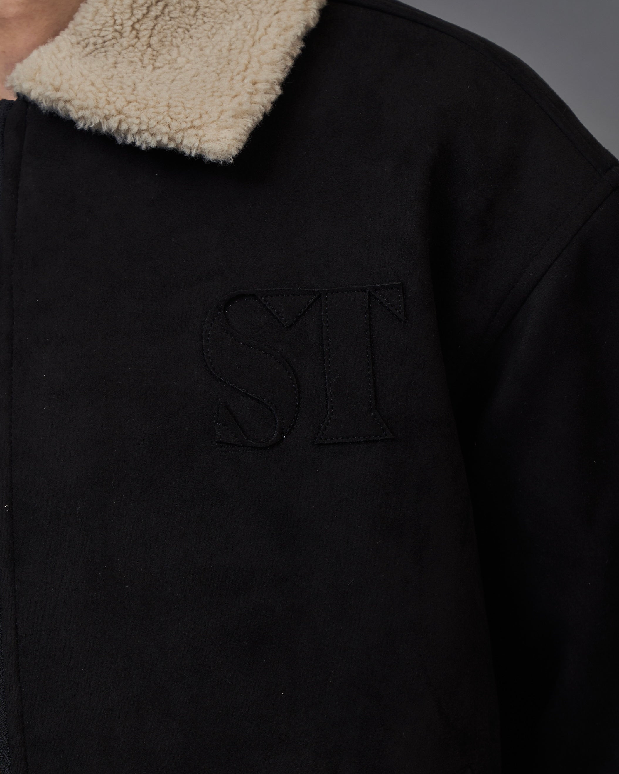 Shearling Collar Suede Blouson SL0055