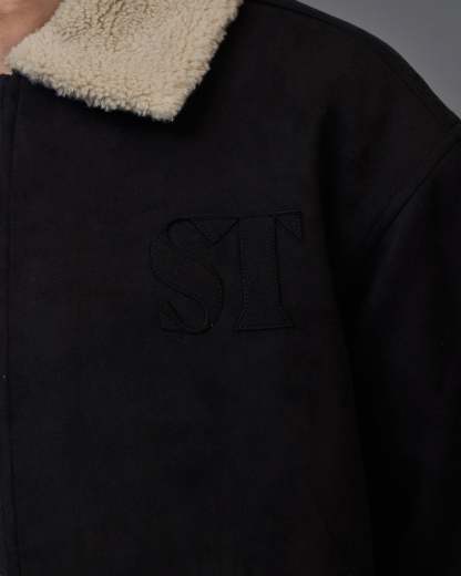 Shearling Collar Suede Blouson SL0055