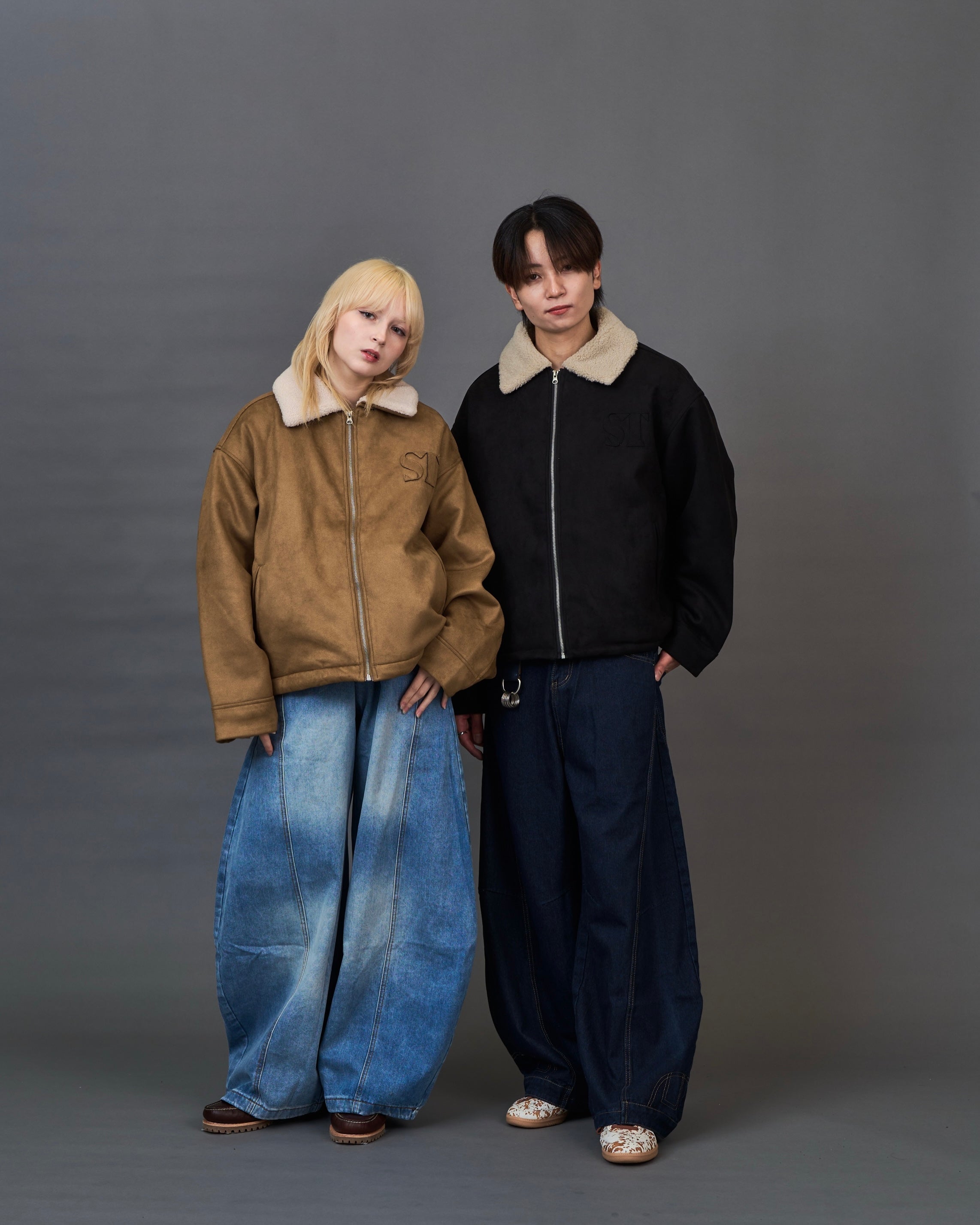 Shearling Collar Suede Blouson SL0055