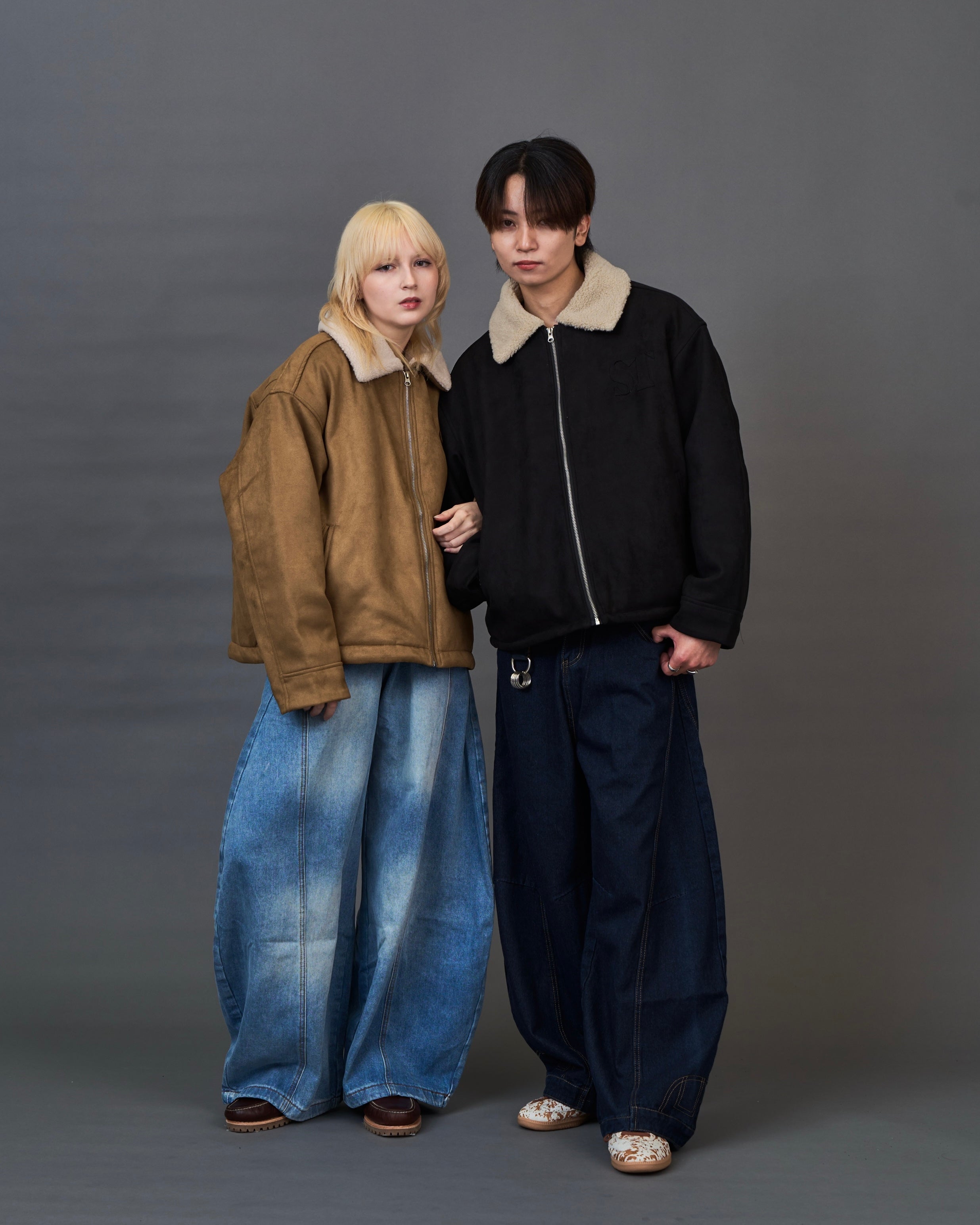 Shearling Collar Suede Blouson SL0055