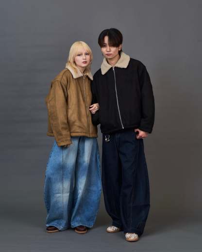 Shearling Collar Suede Blouson SL0055