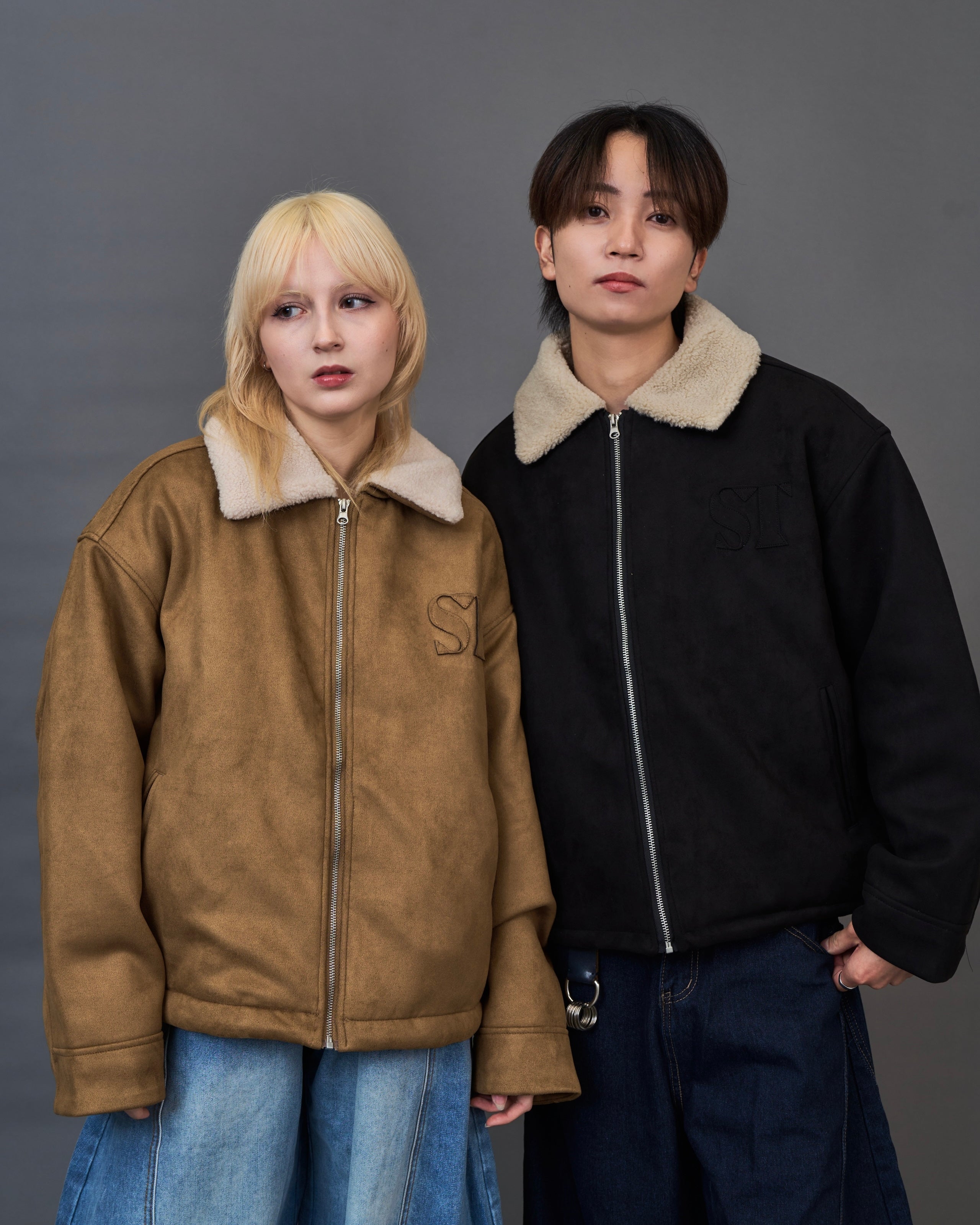 Shearling Collar Suede Blouson SL0055