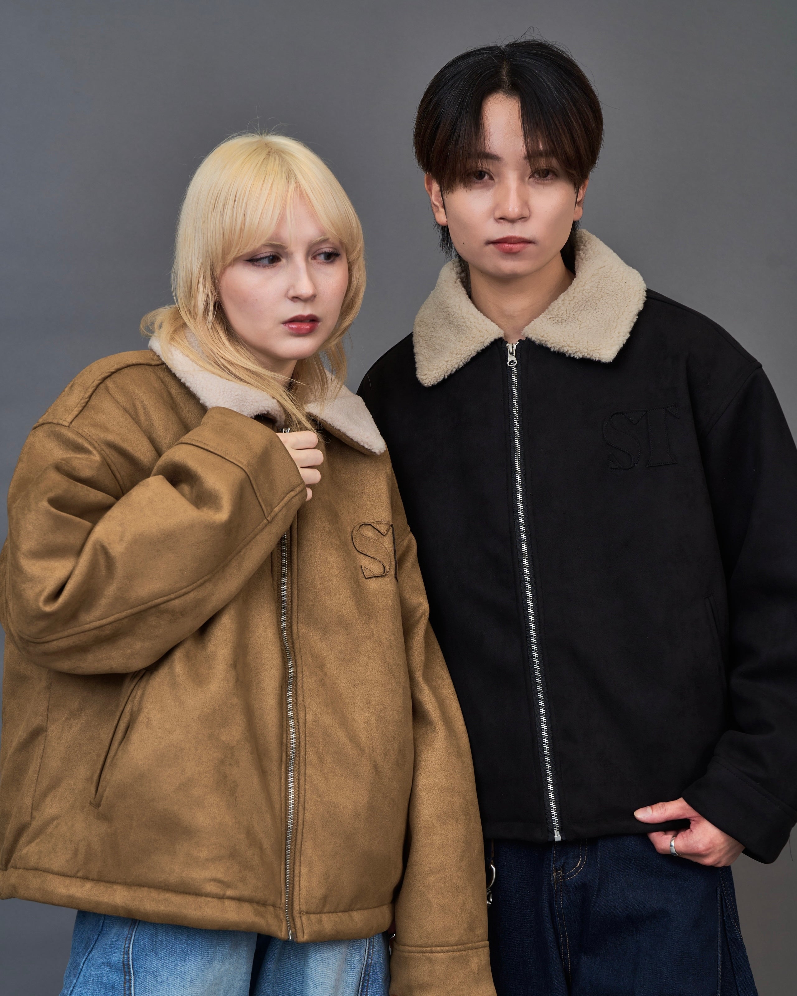 Shearling Collar Suede Blouson SL0055