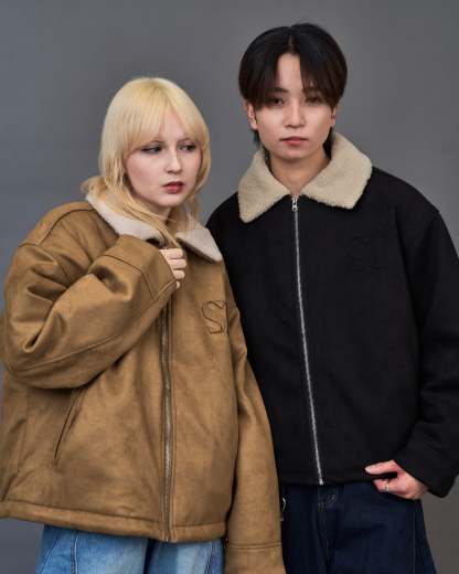 Shearling Collar Suede Blouson SL0055