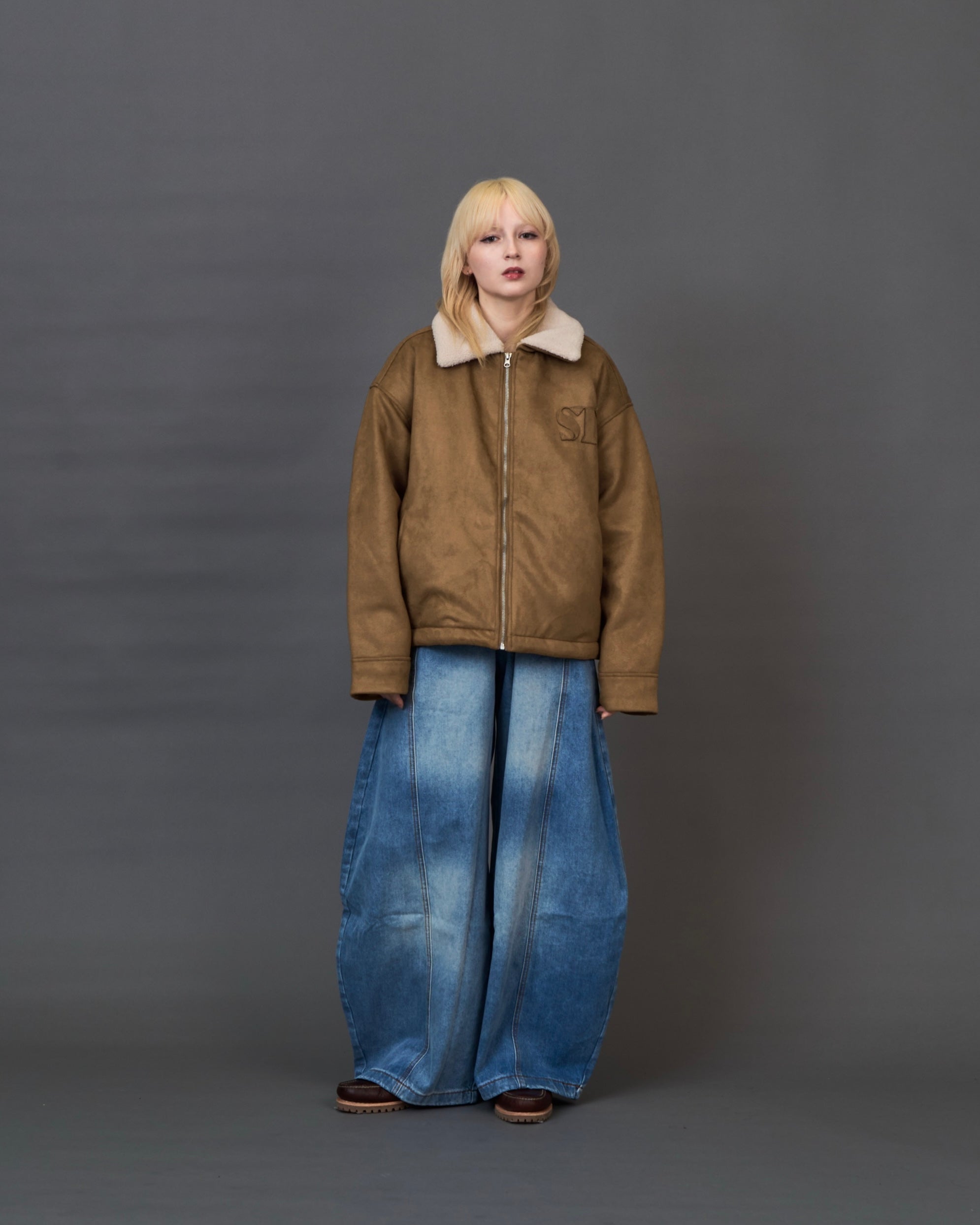 Shearling Collar Suede Blouson SL0055