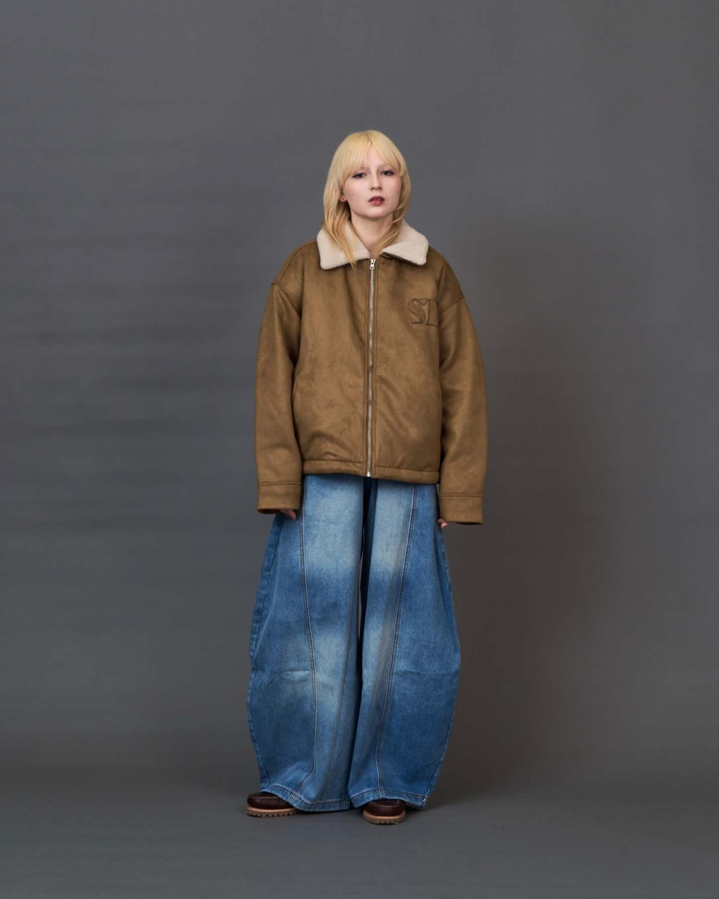 Shearling Collar Suede Blouson SL0055