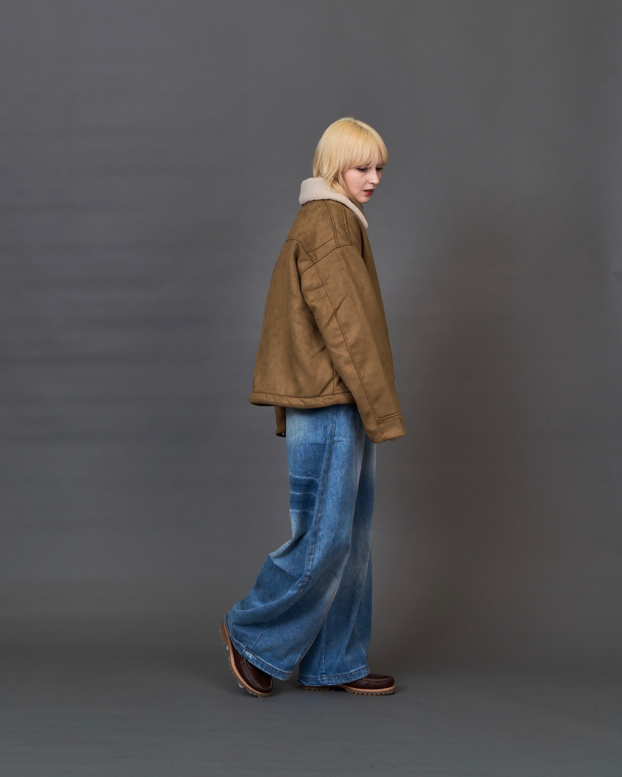 Shearling Collar Suede Blouson SL0055