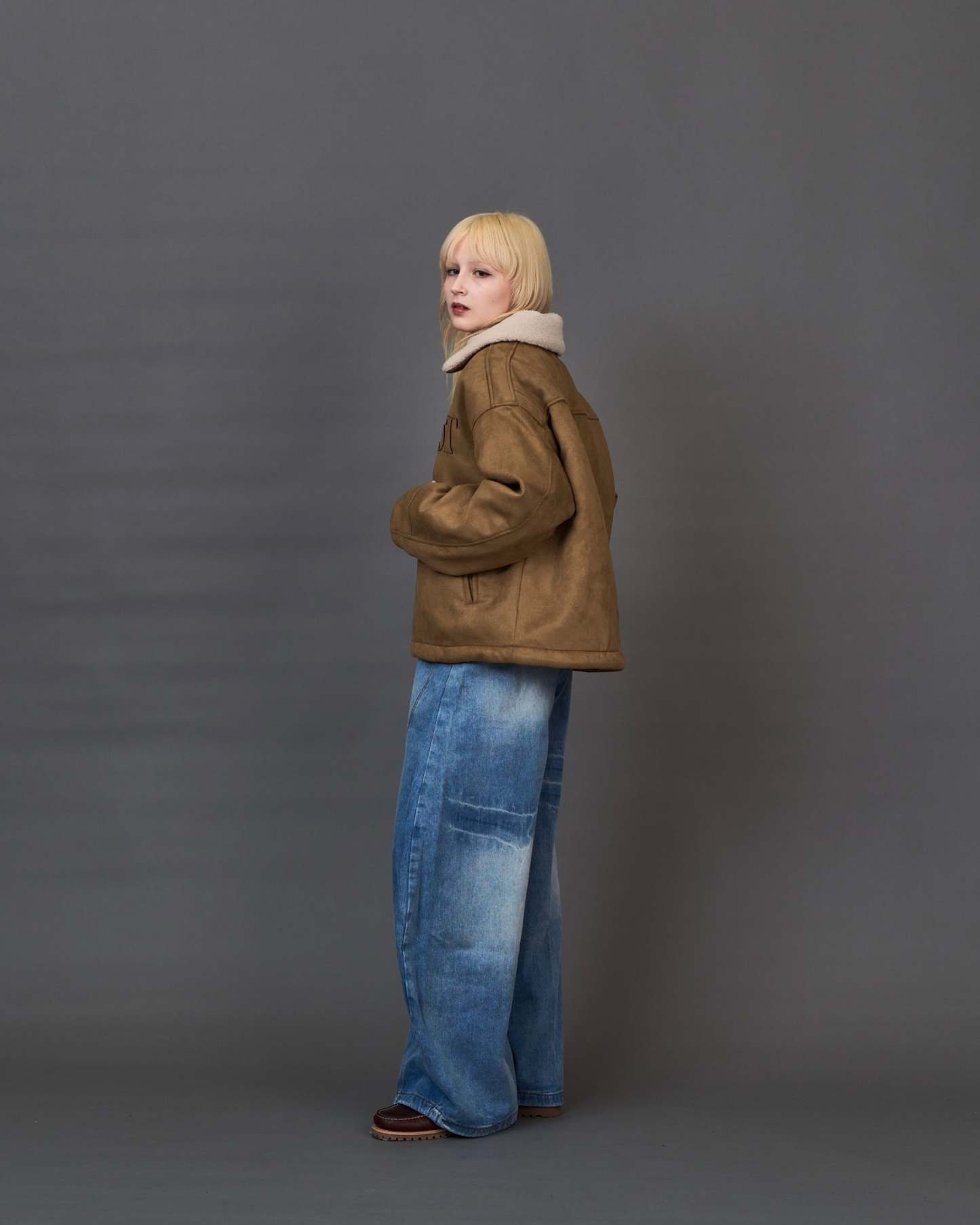 Shearling Collar Suede Blouson SL0055