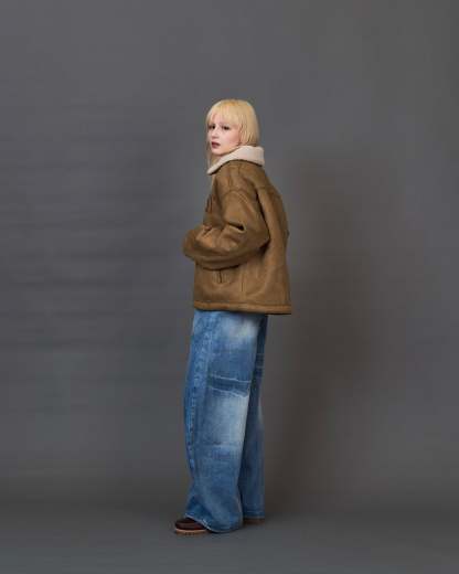 Shearling Collar Suede Blouson SL0055