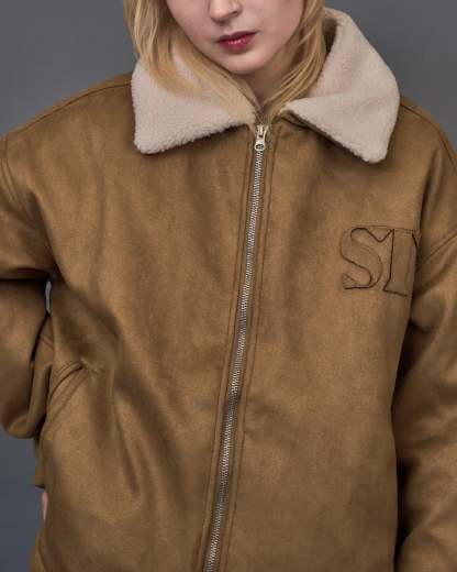 Shearling Collar Suede Blouson SL0055