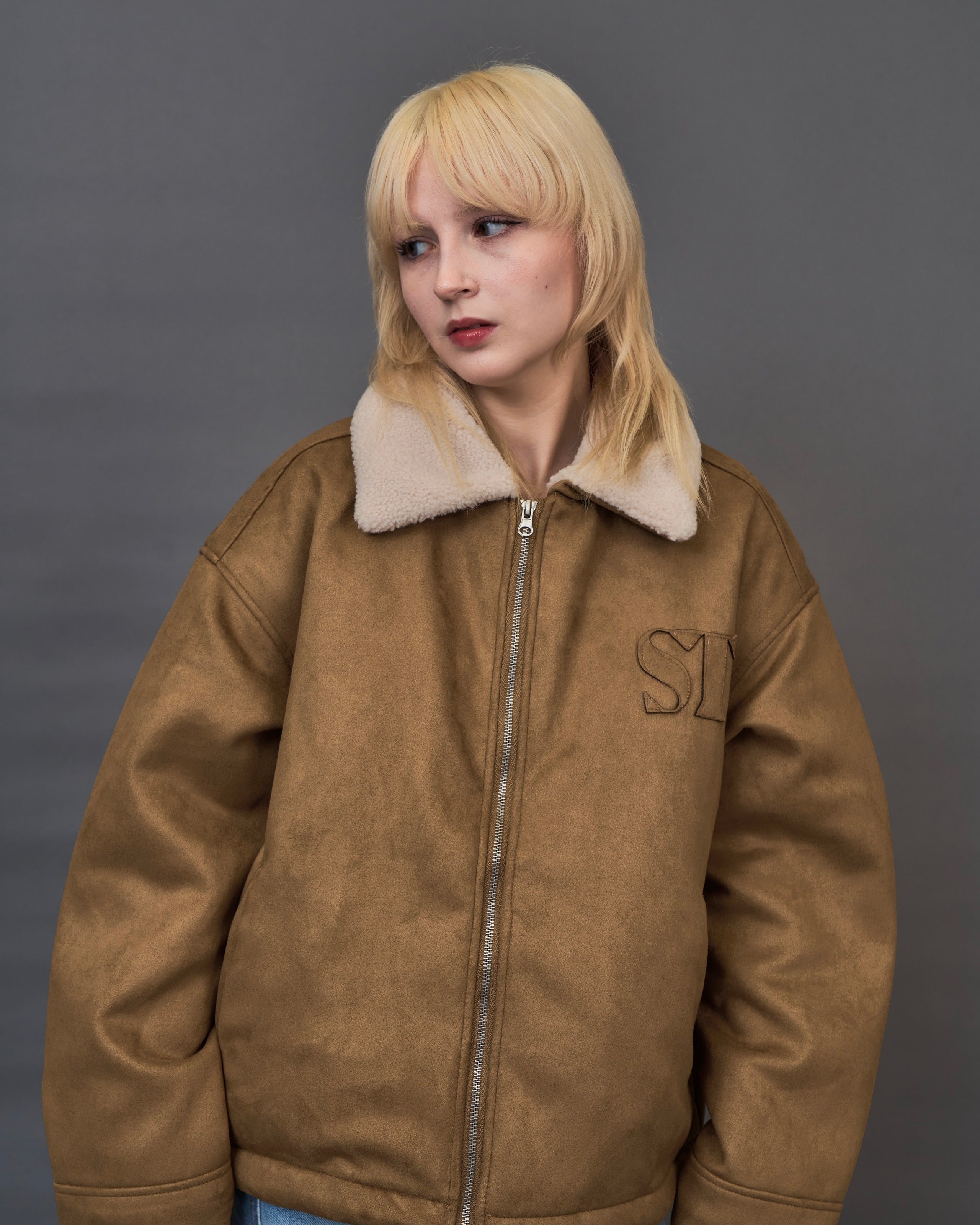 Shearling Collar Suede Blouson SL0055