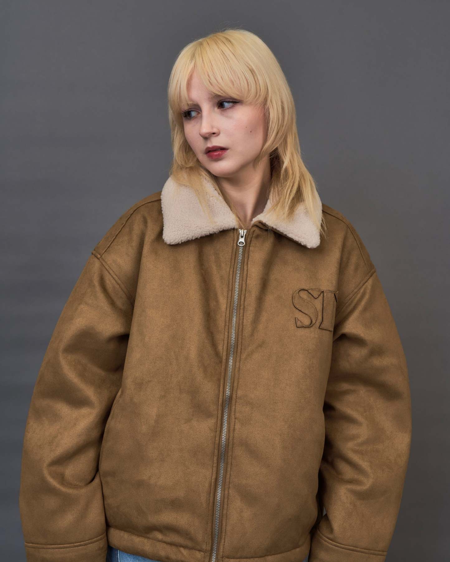 Shearling Collar Suede Blouson SL0055