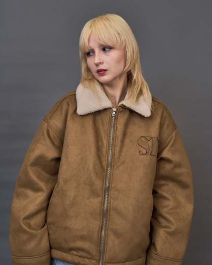 Shearling Collar Suede Blouson SL0055