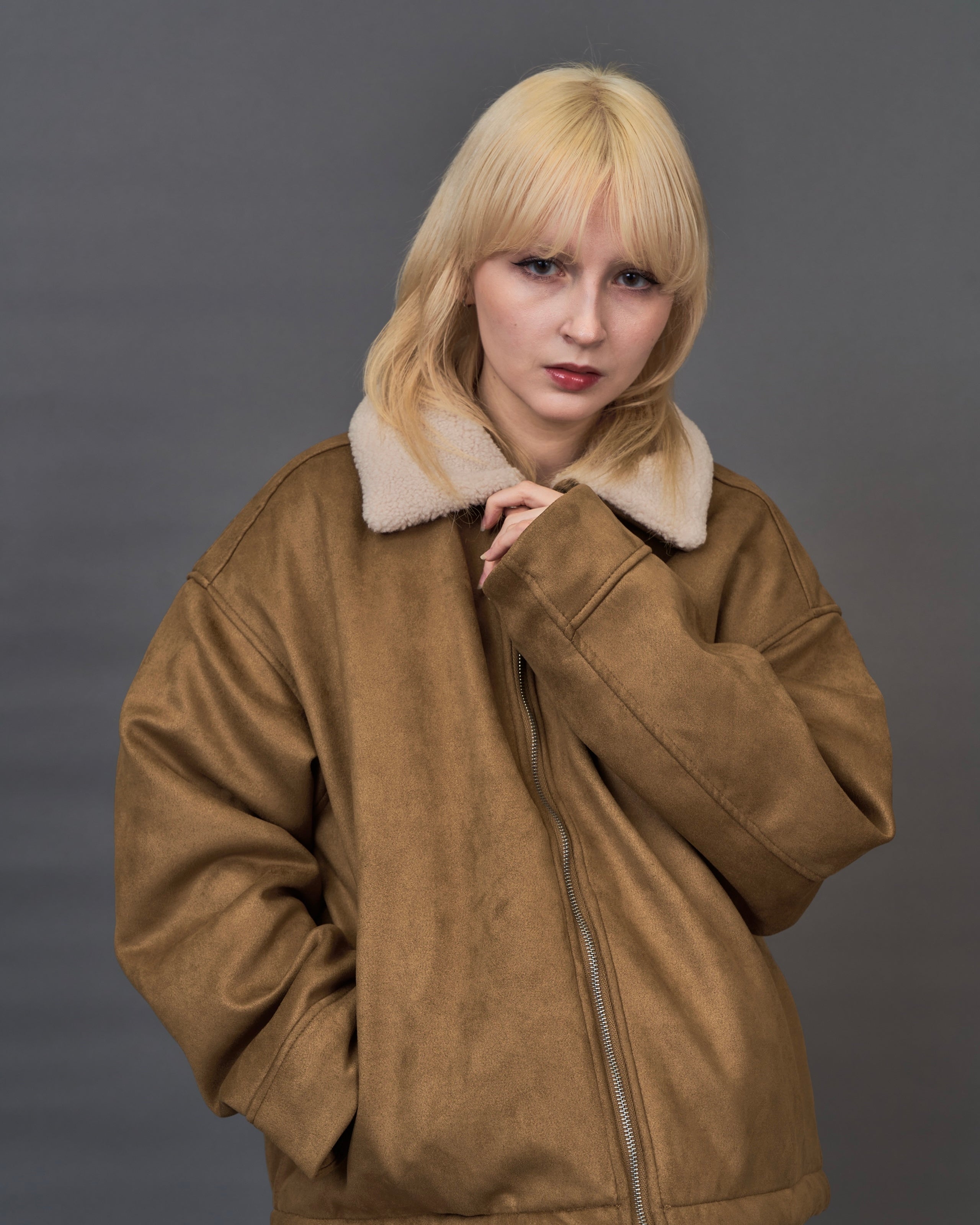 Shearling Collar Suede Blouson SL0055