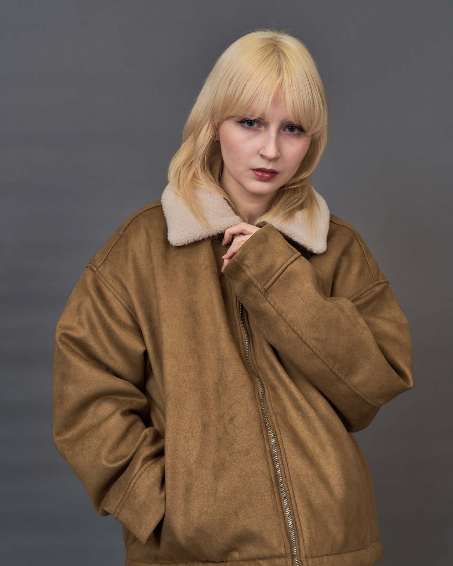 Shearling Collar Suede Blouson SL0055