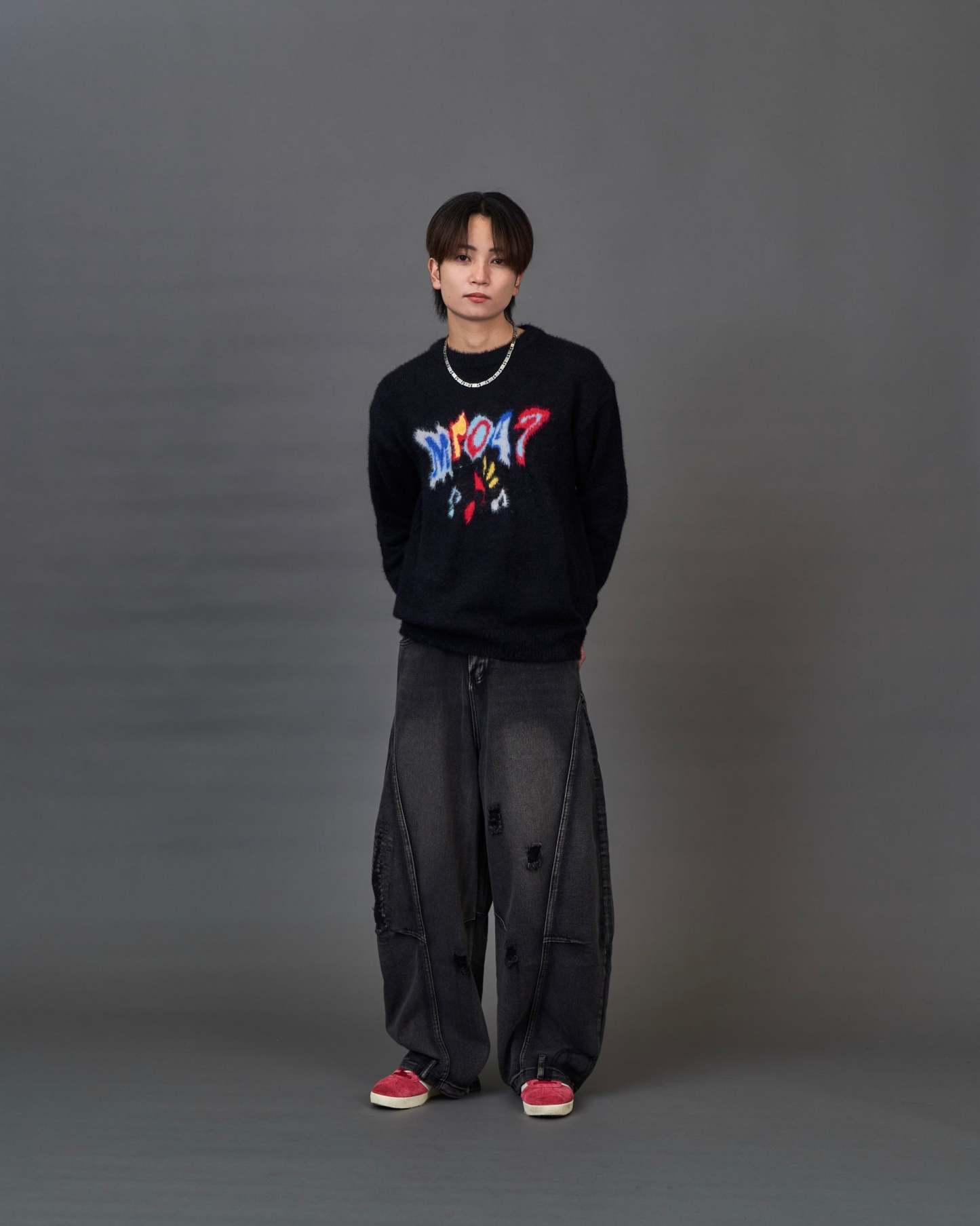 Graphic Shaggy Knit Sweater  SL0053